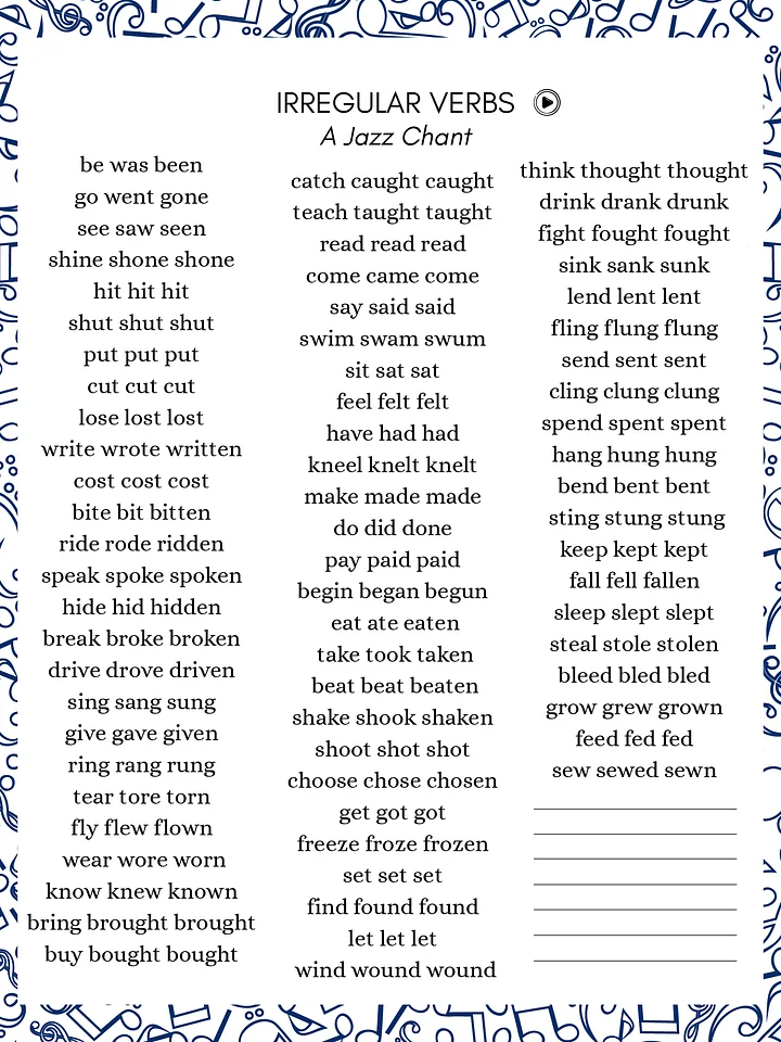 Irregular Verbs Of English product image (1)