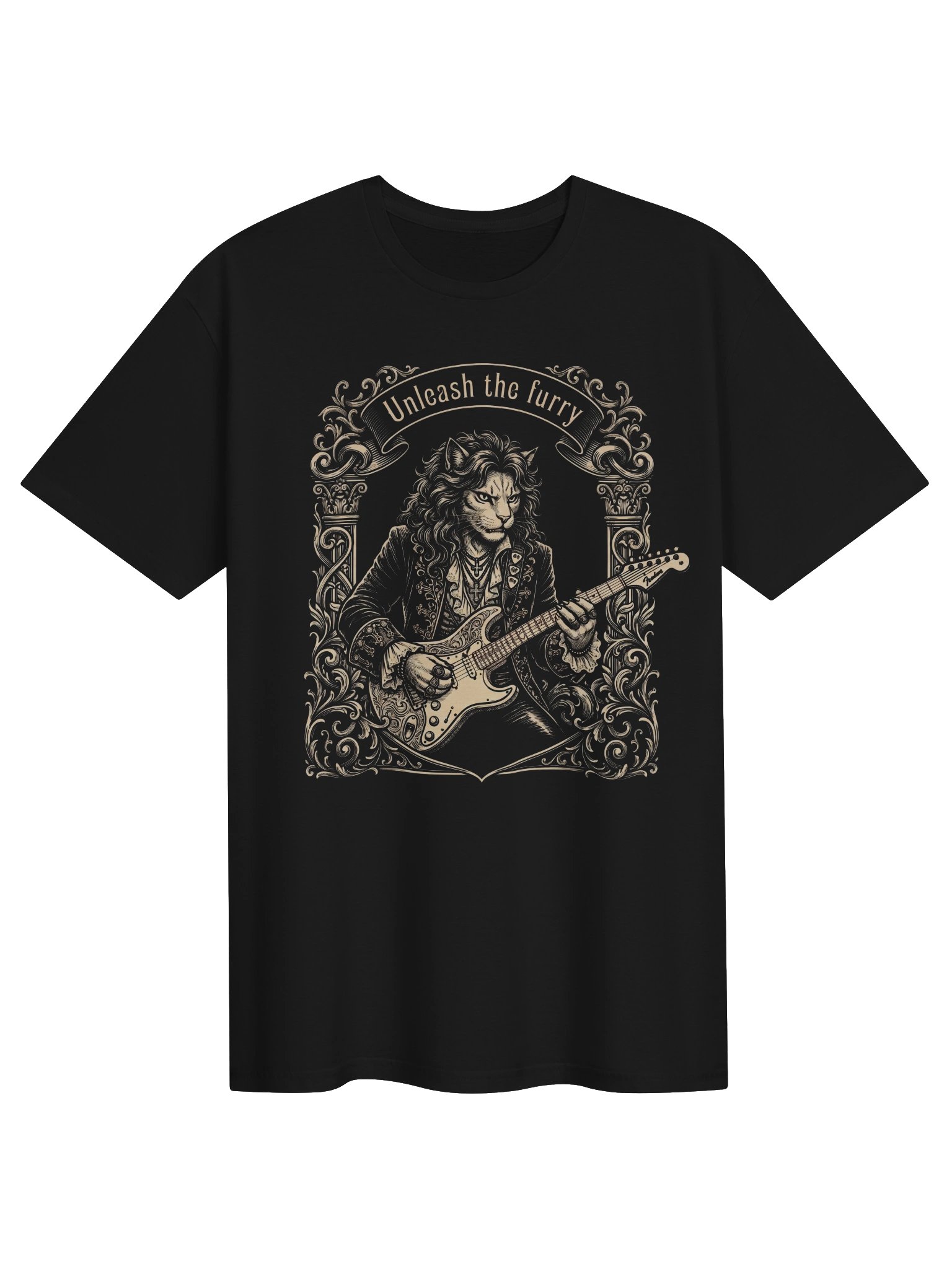 Yngwie Meowlmsteen Unleash the Furry Guitar T-Shirt product image (2)