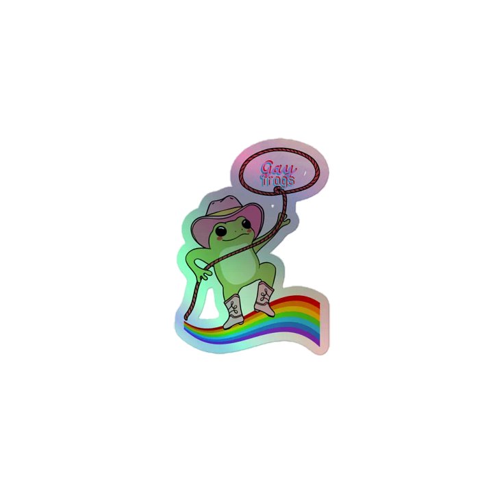 Gay Frog Hype Holographic Sticker product image (1)
