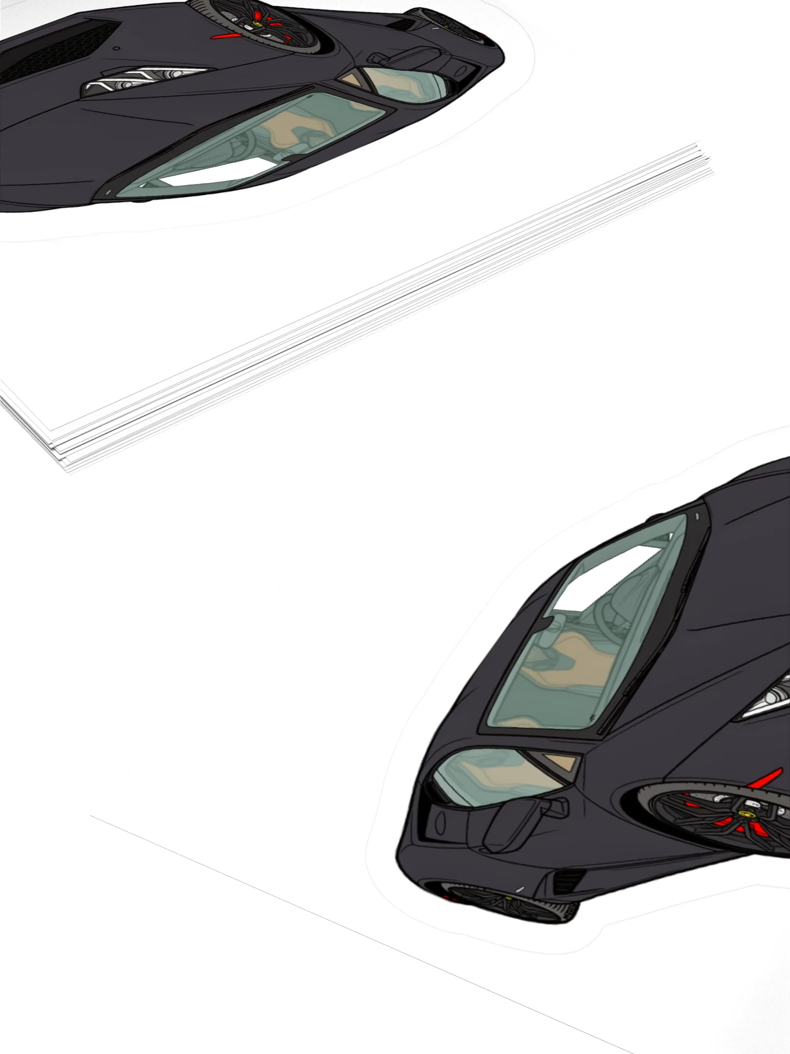 Black Lamborghini Huracan Sticker (Retro, Sketch, Silhouette) product image (10)