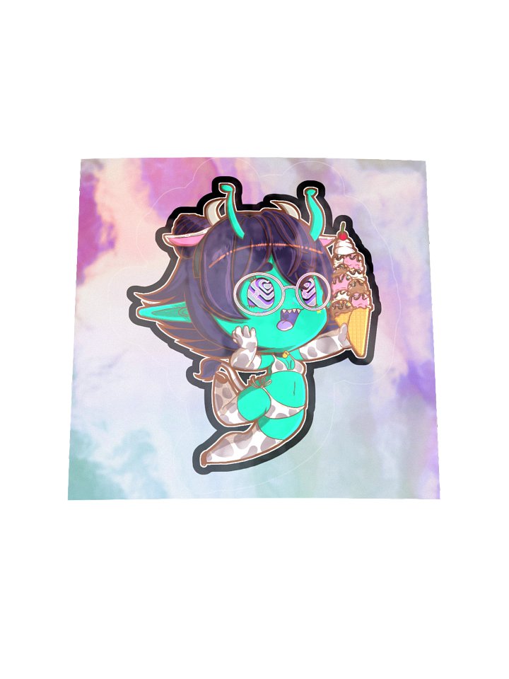 I Scream Chibi Kiss-Cut Holographic Sticker Chocolate Milk Edition product image (2)