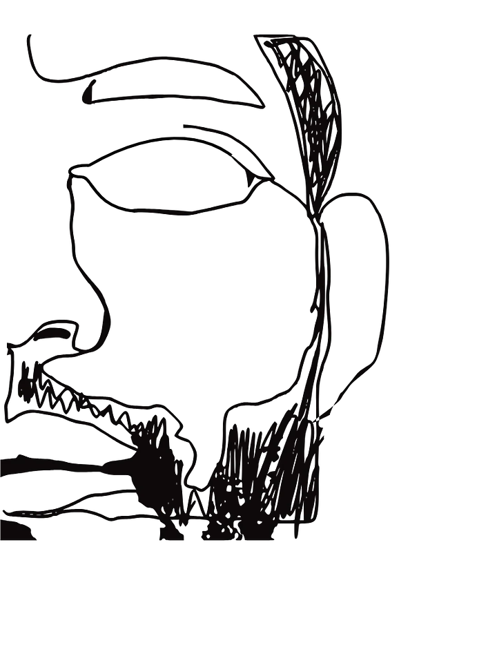 Black man face line drawing product image (1)