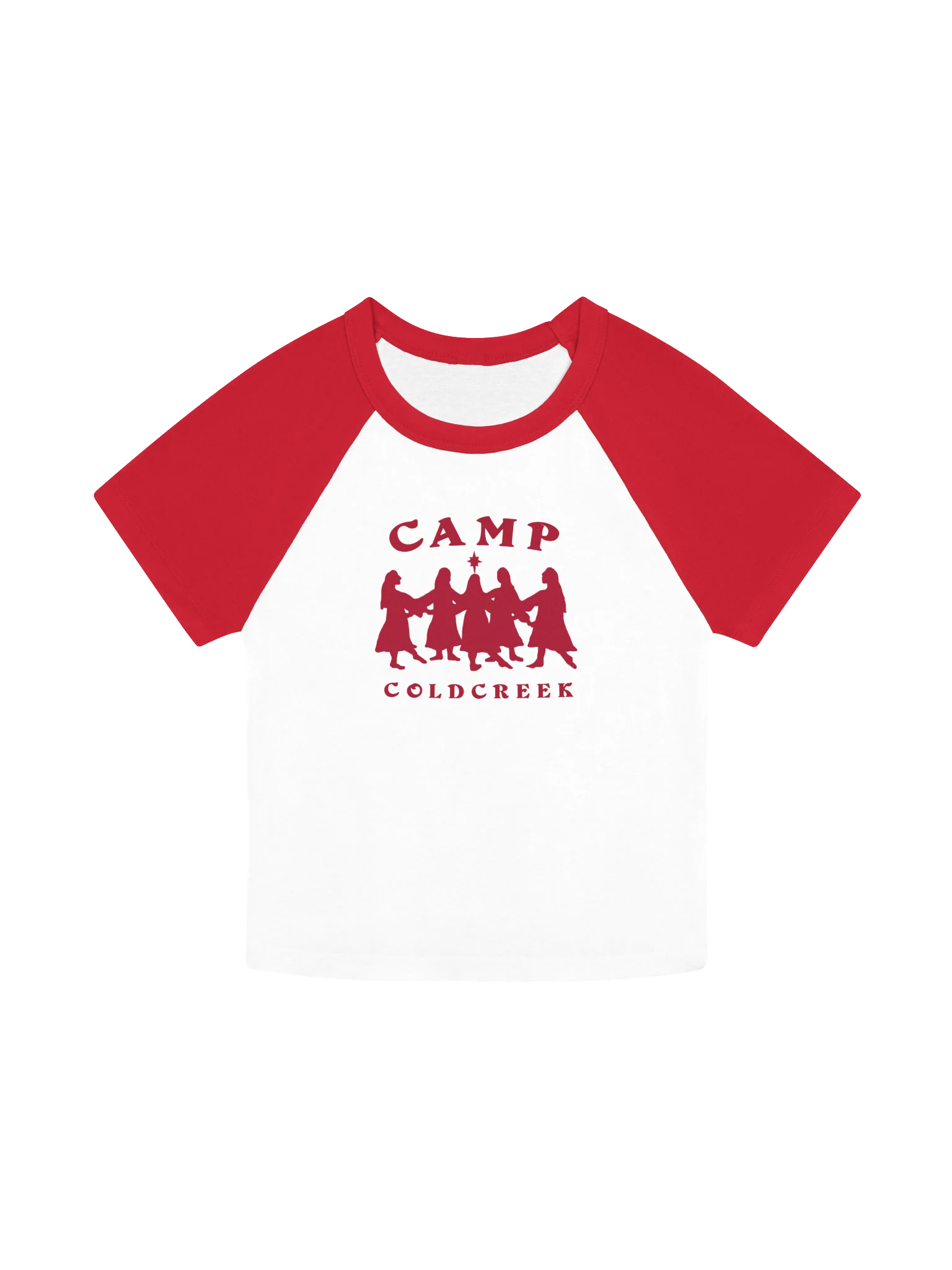 'Camp Coldcreek' Baby Tee - 80s Raglan Style product image (1)