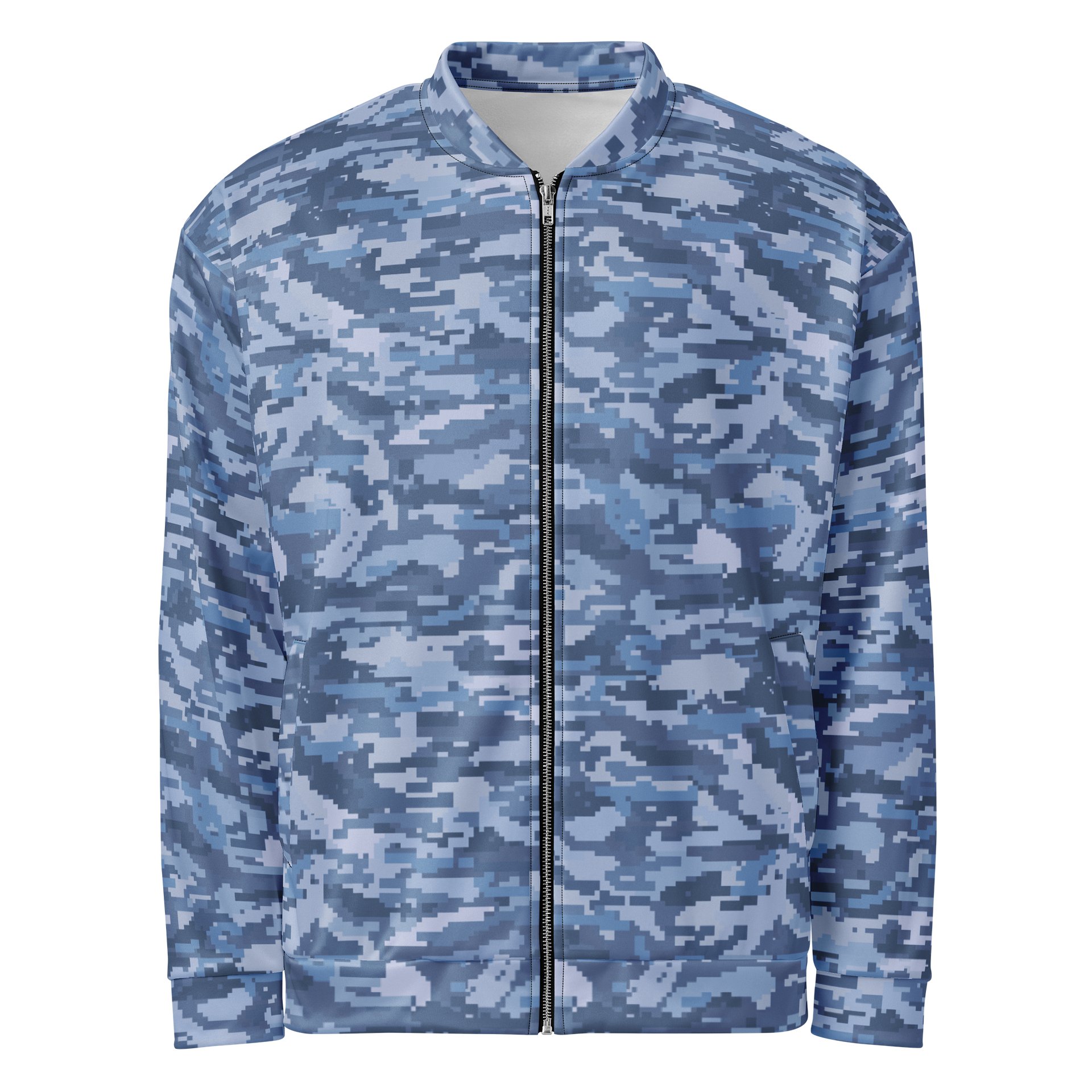 Blue Pixel Military Camouflage Bomber Jacket product image (1)