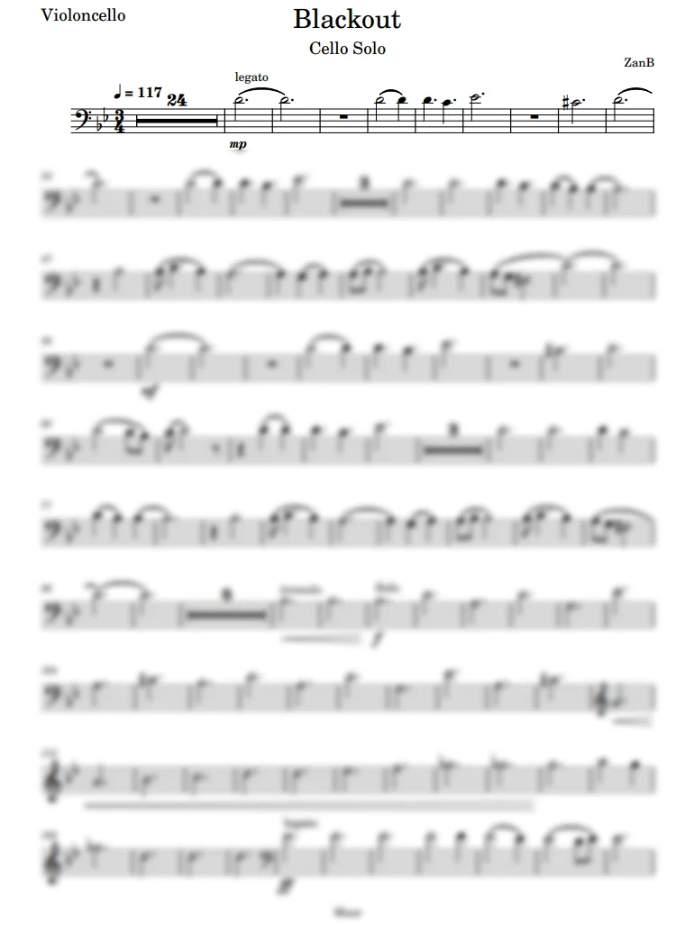 Muse - Blackout (Cello Solo) product image (1)