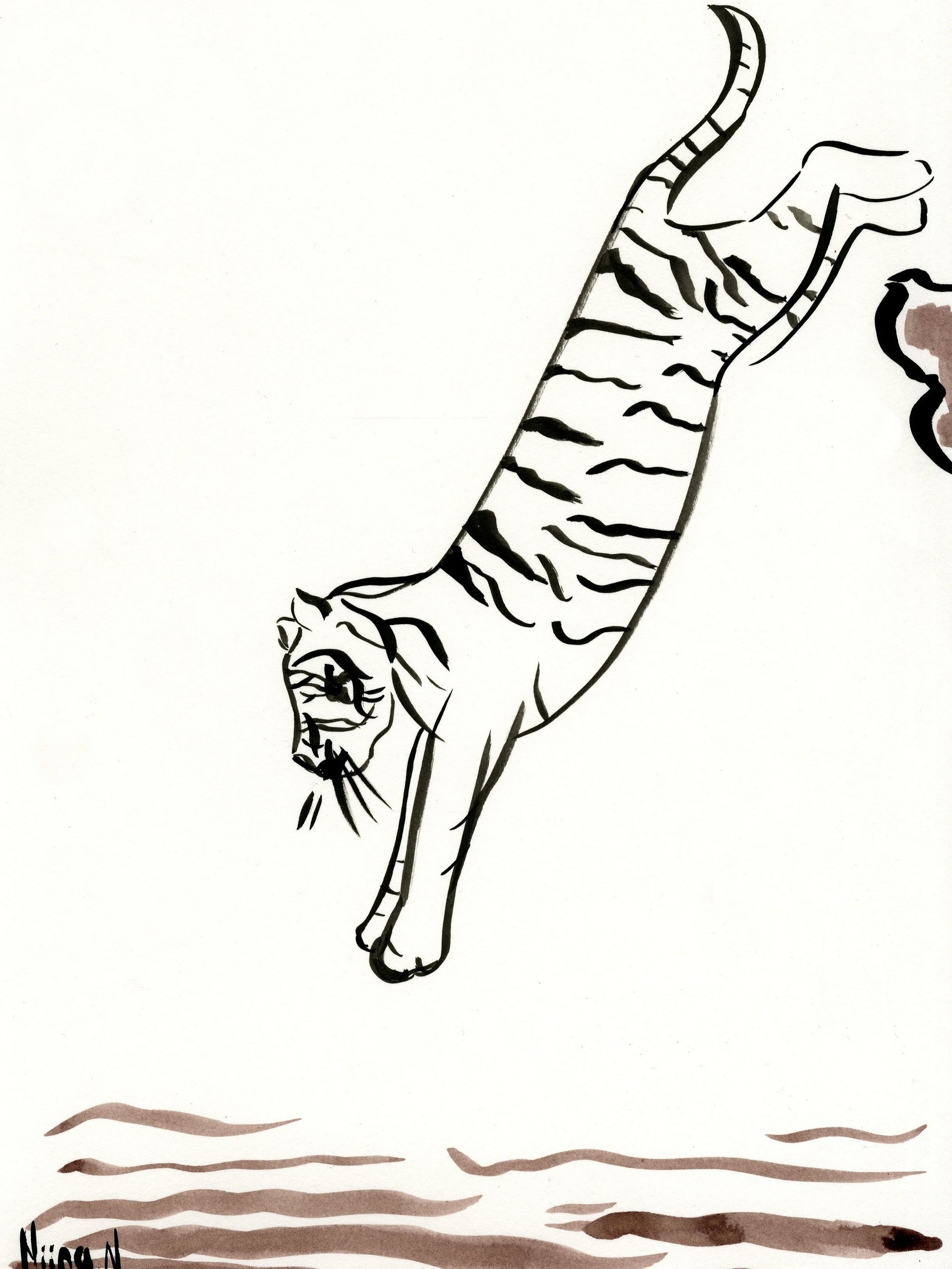Jumping Tiger Original Painting product image (1)
