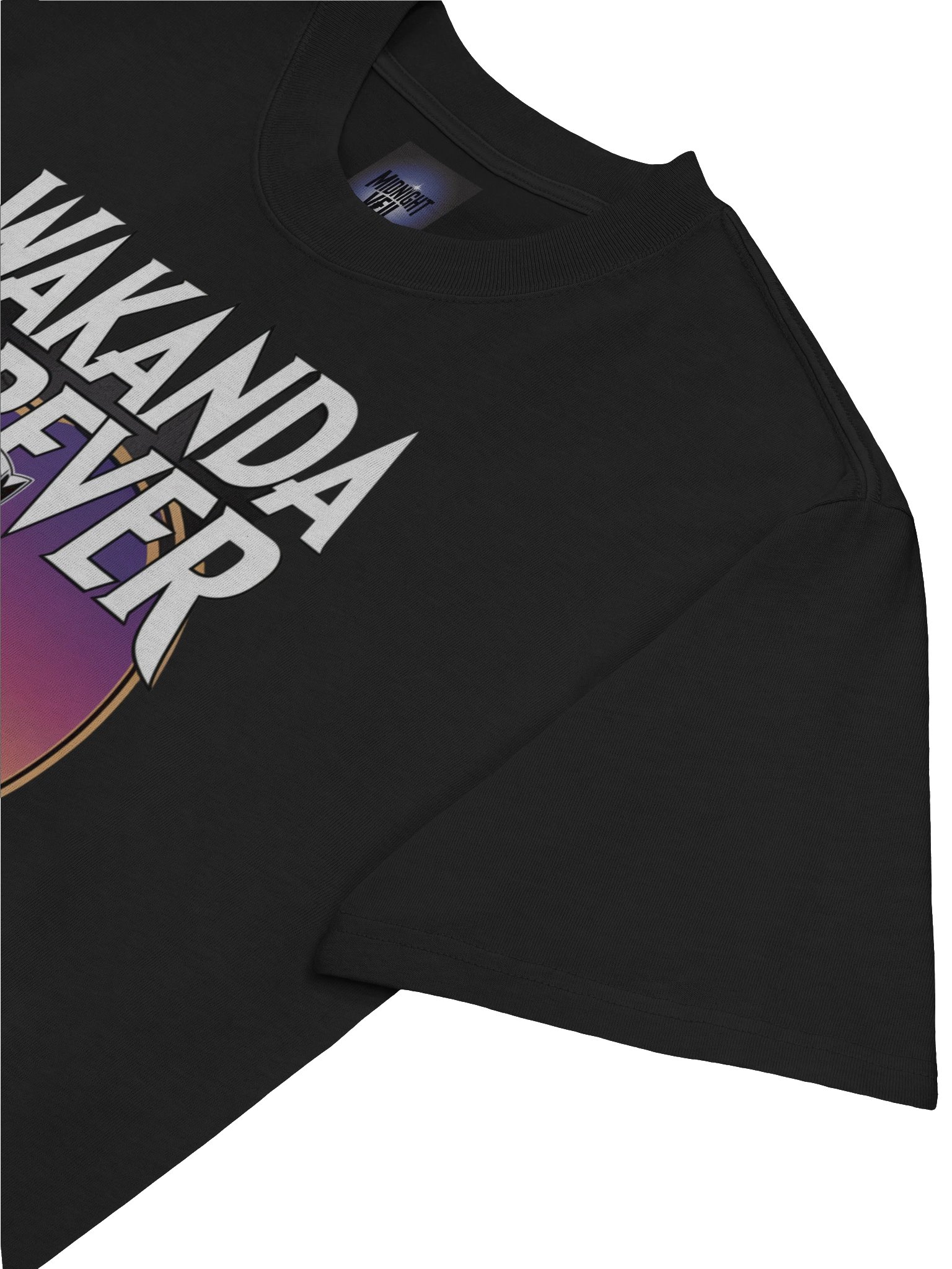 Black Panther Wakanda Forever Oversized Faded T-Shirt – Vibranium Sunset Sentinel product image (7)