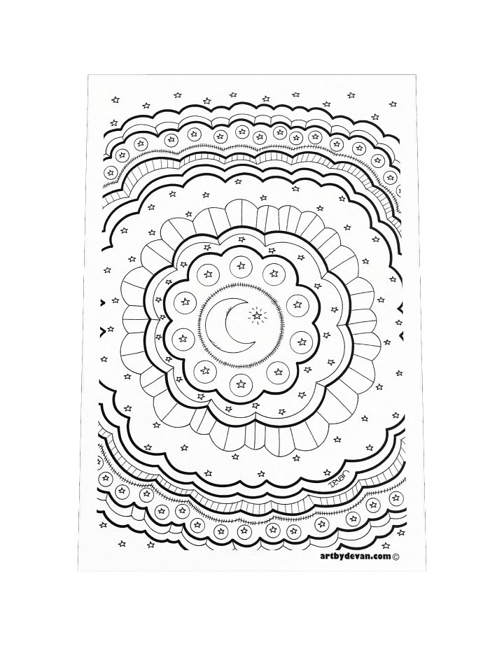 Color Your Own Art: Moon Mandala product image (1)