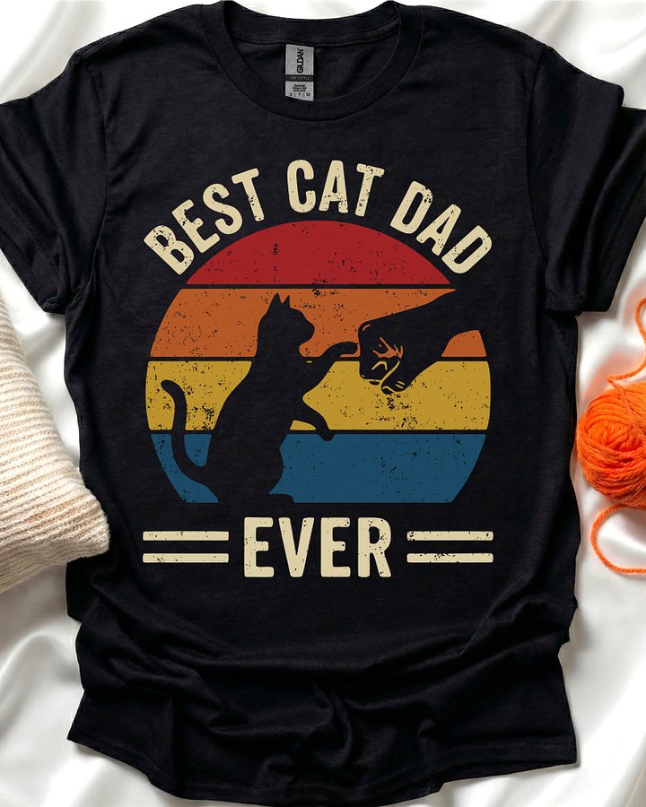 Retro Best Cat Dad T-Shirt product image (1)