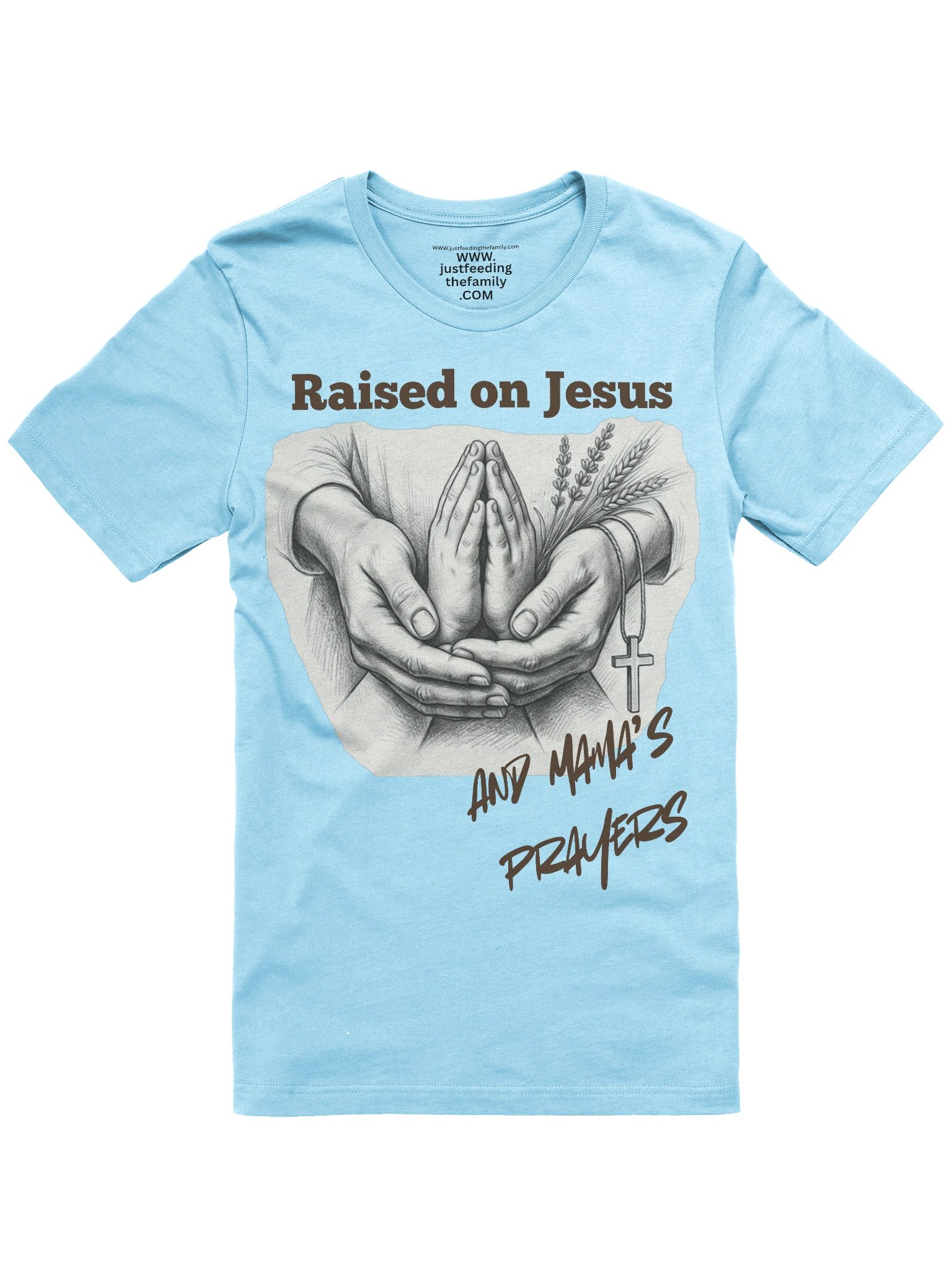 "Raised on Jesus and Mama’s Prayers" Christian Mother’s Day T-Shirt product image (8)