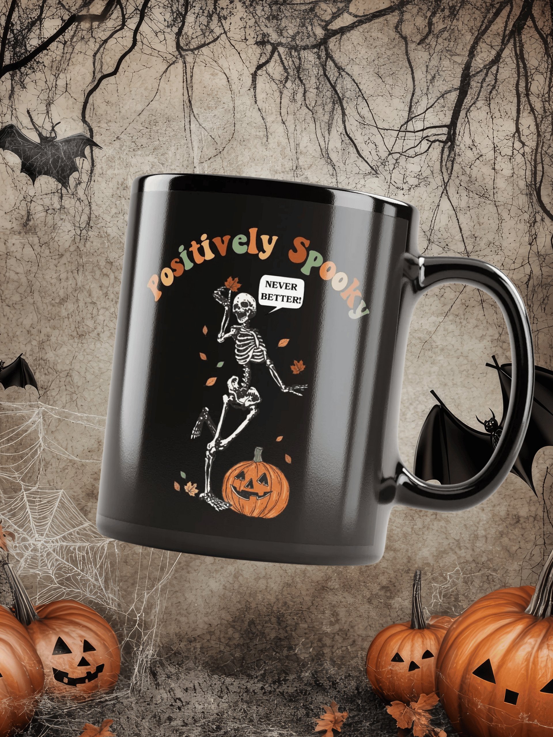 Retro Spooky Skeleton Halloween Mug product image (1)