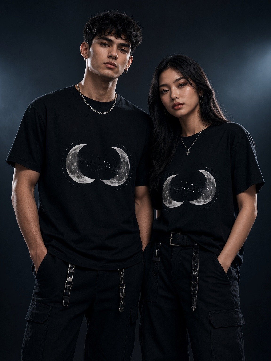 Midnight Veil — Twin Veil Moons Tee product image (1)