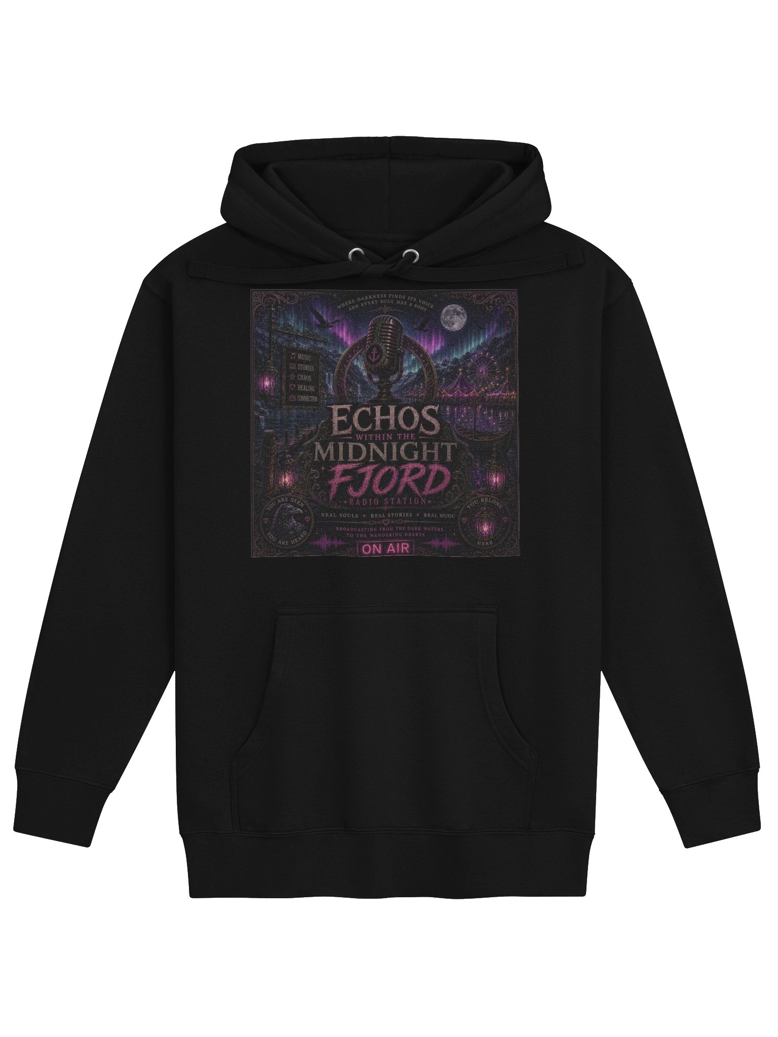 Echos of the Midnight Fjord Radio Hoodie product image (5)