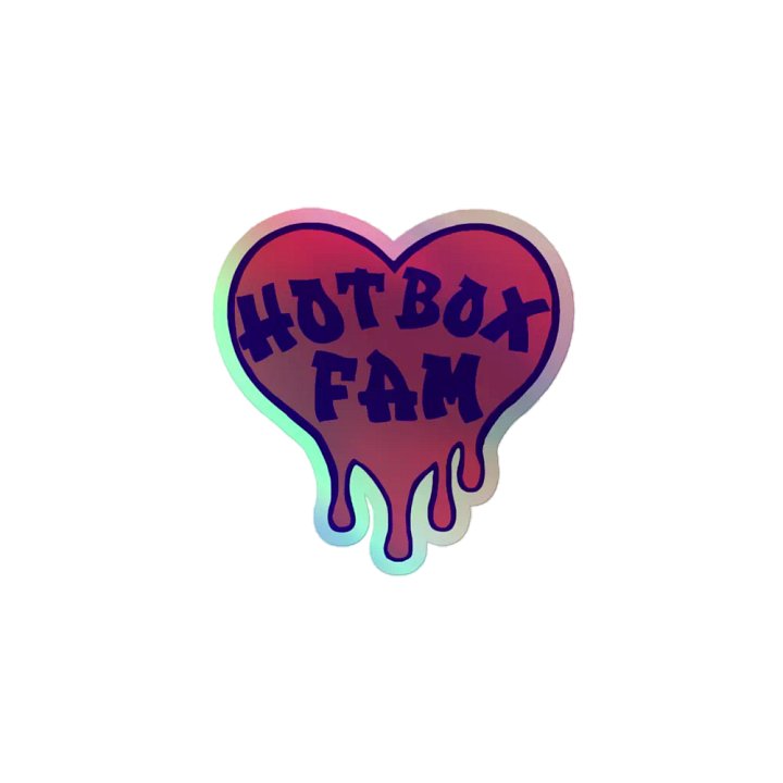 HOT BOX FAM SOLID PINK & BLUE LOGO STICKER product image (1)