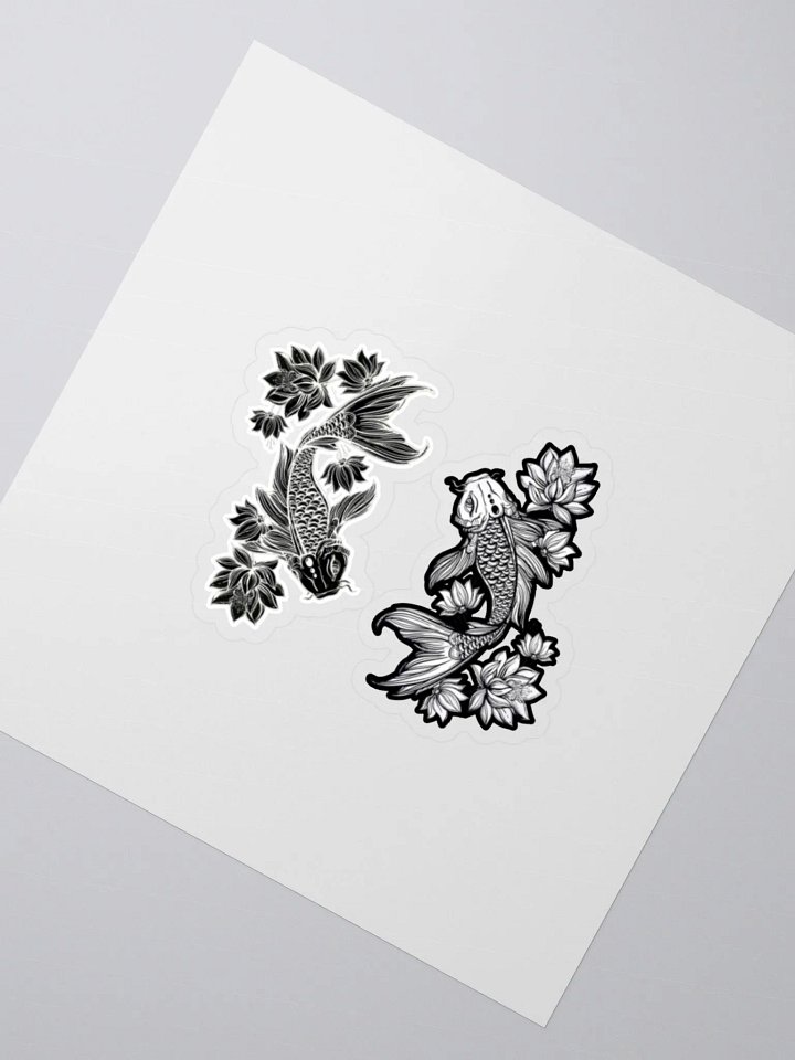 Koi Fish and Lotus Flowers Kiss Cut Stickers product image (6)