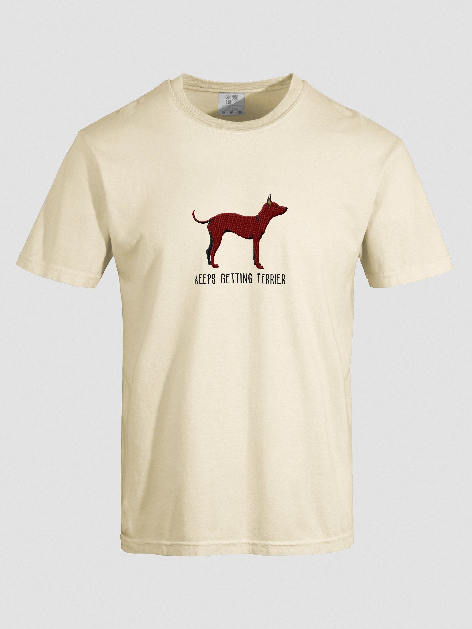 Keeps Getting Terrier T-Shirt(Embroidered) of an American Hairless Terrier(Chocolate) product image (10)