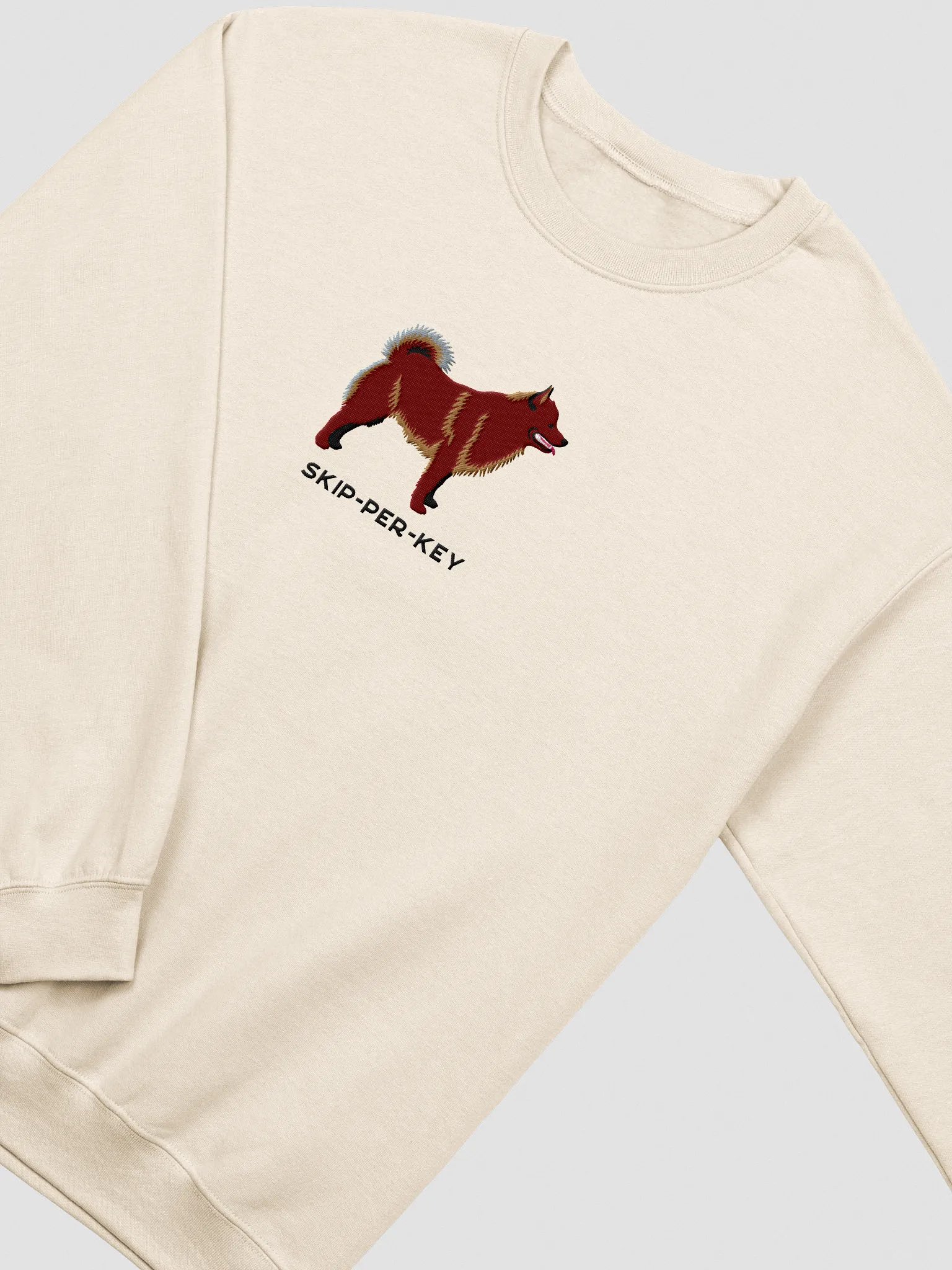 Skip-Per-Key Sweatshirt (Embroidered) of a Schipperke(Brown) product image (6)