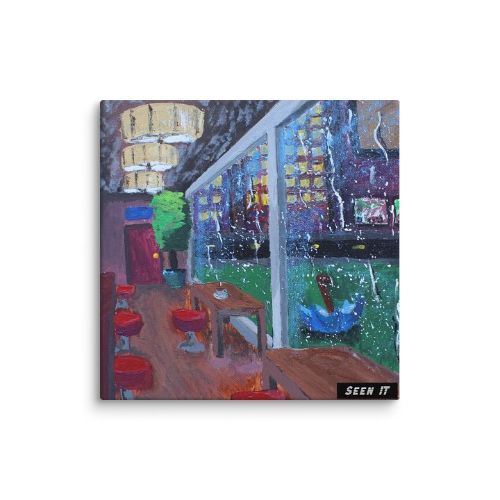 Café In The Rain Artwork Replica Canvas product image (1)