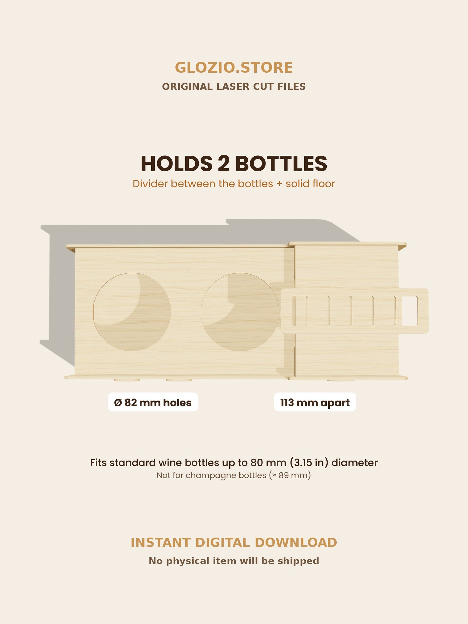 Fire Truck Wine Bottle Holder – Laser Cut File SVG DXF PDF (3 mm & 4 mm) product image (3)