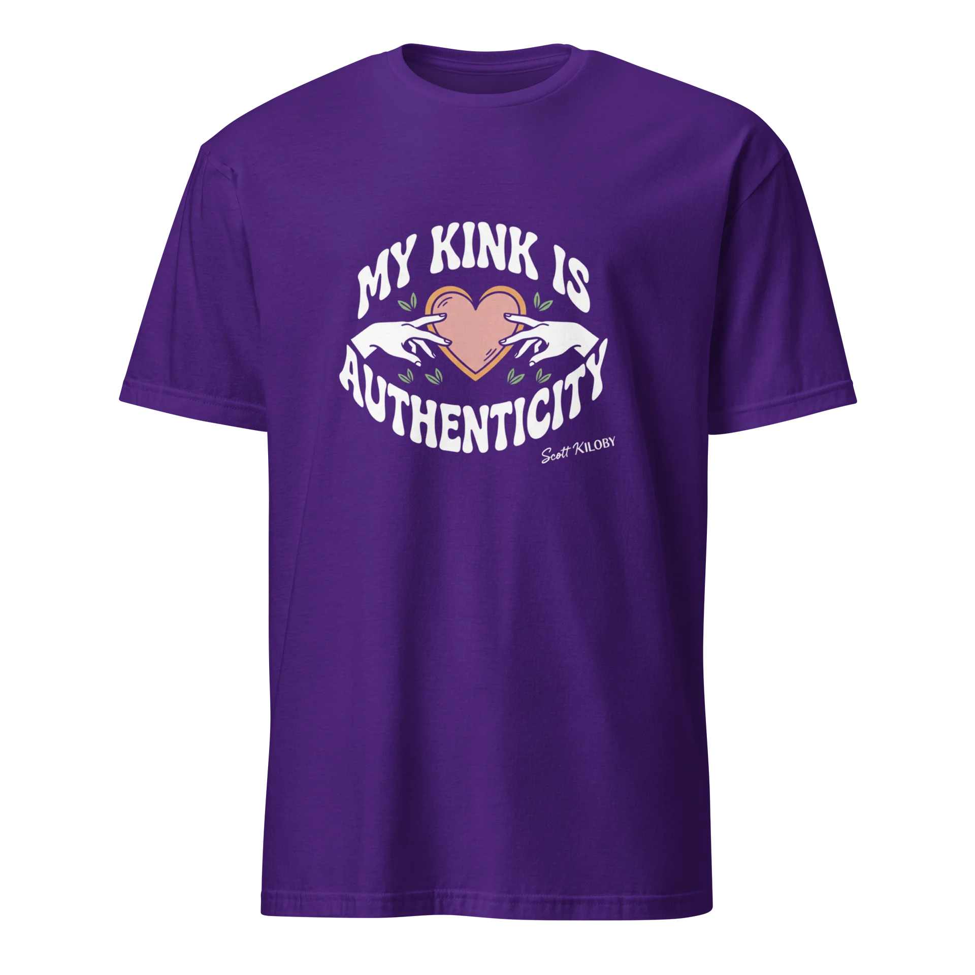 “My Kink Is Authenticity” Tropical Purple Soft-Style T- product image (1)