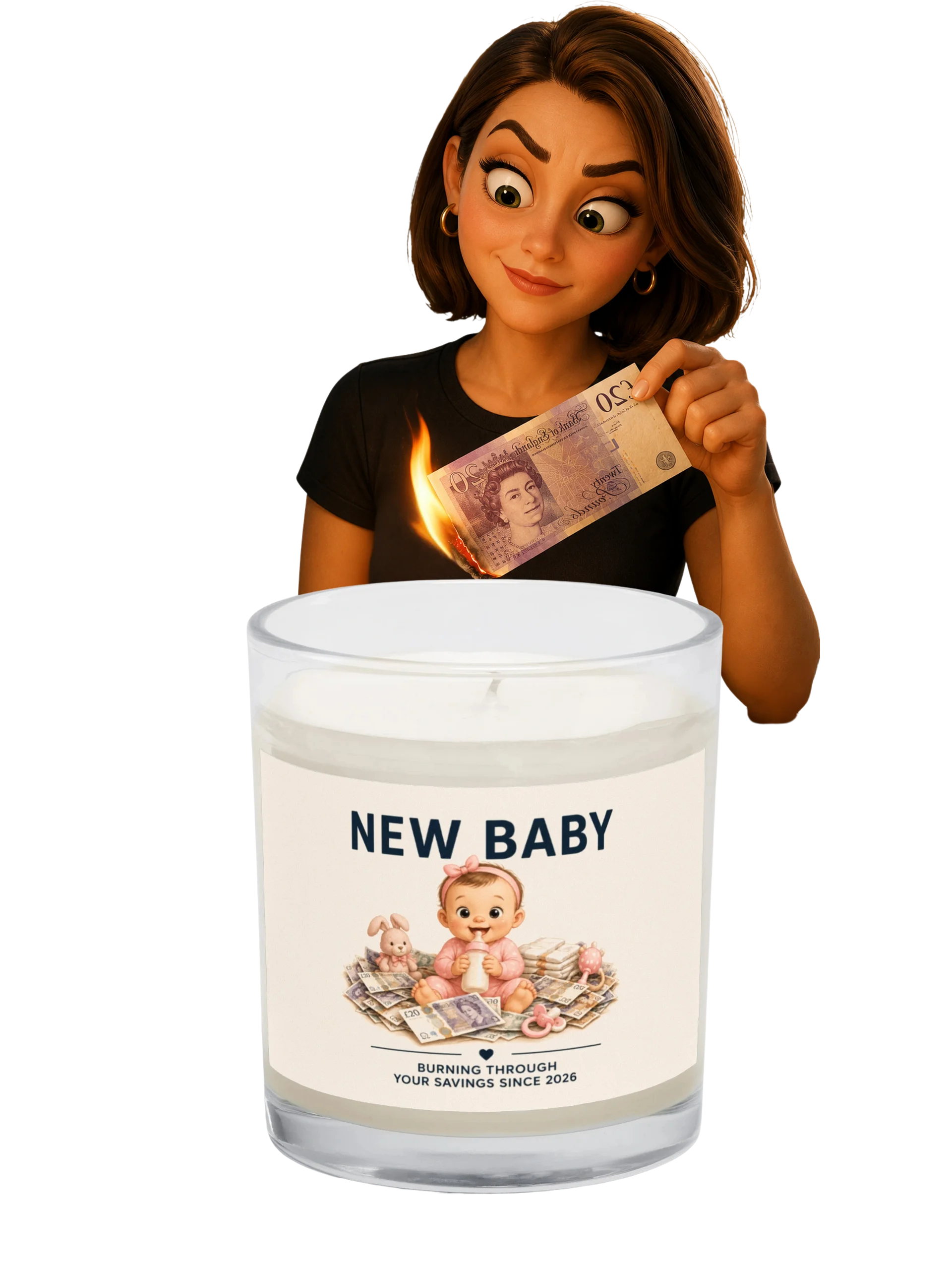 New Baby Money Burn Candle product image (2)