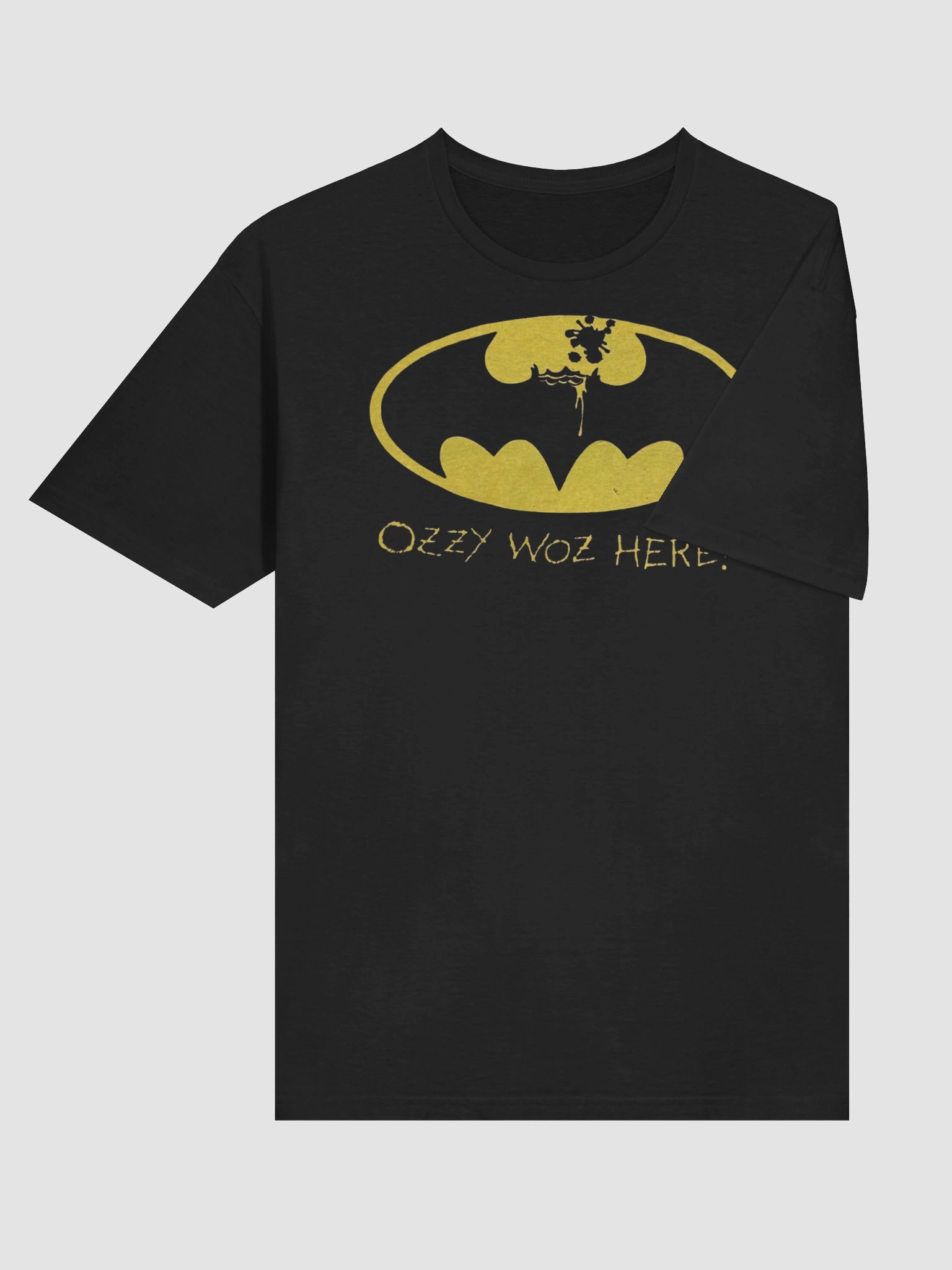 Ozzy Osbourne T-Shirt Ozzy Woz Here Batman Parody | Prince of Darkness Tribute Heavy Metal Graphic Tee | Black Sabbath Collector Shirt product image (5)