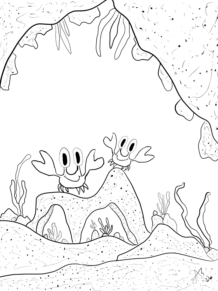 TSStechAngel's World - Crab friends Coloring Page product image (1)