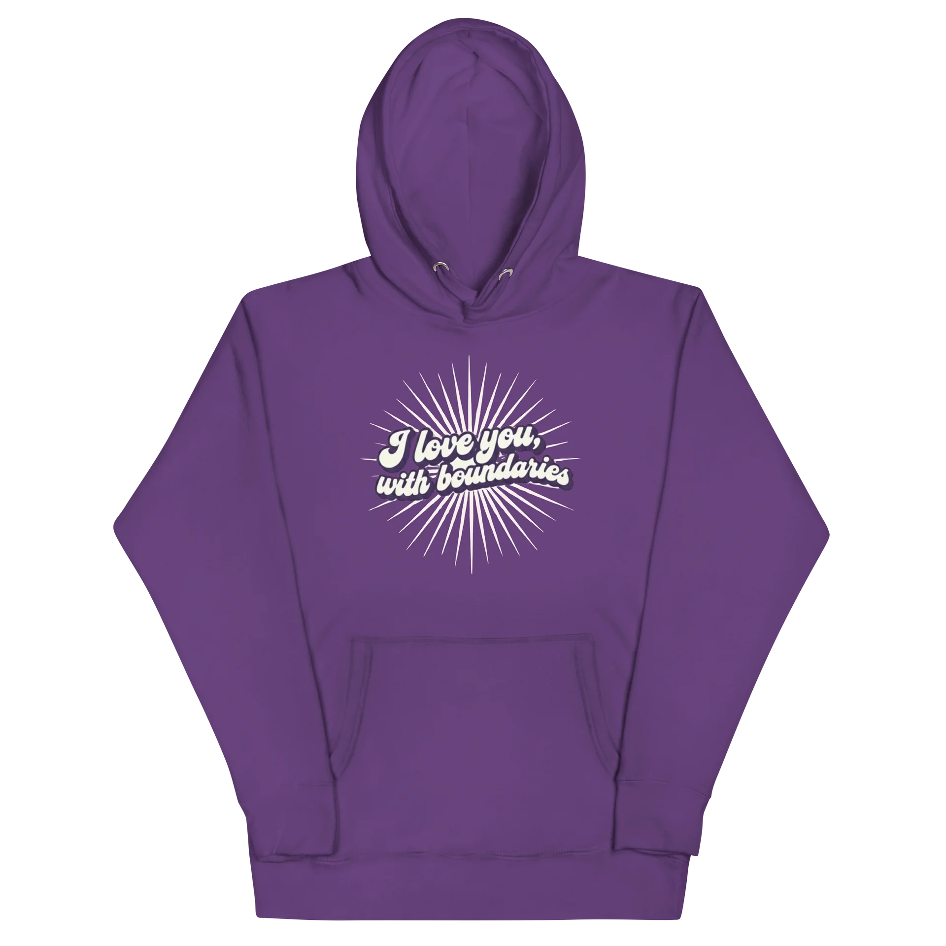 “I Love You With Boundaries” Purple Unisex Hoodie product image (2)