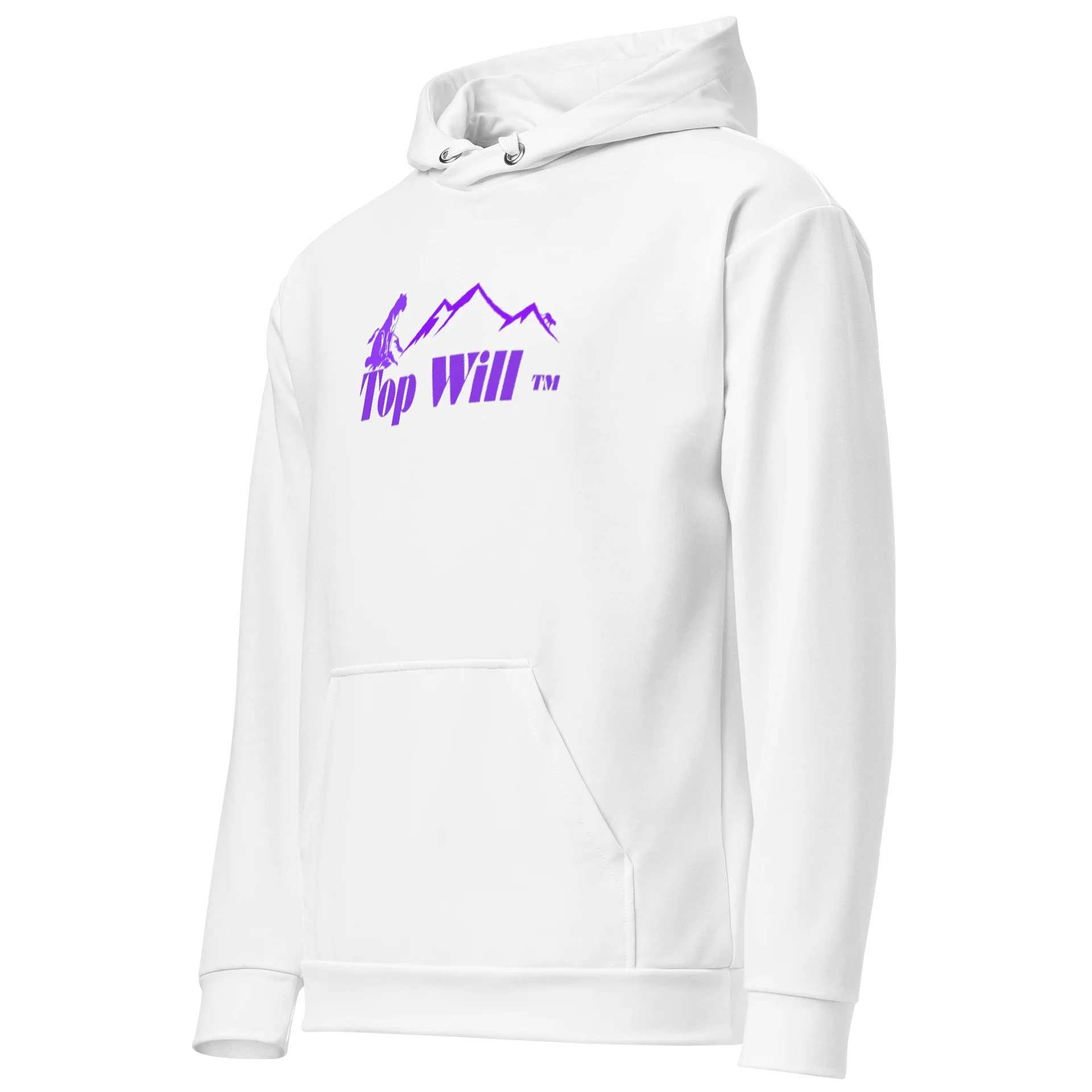 Top Will ™ Unisex White & Purple Cotton Hoodie product image (3)