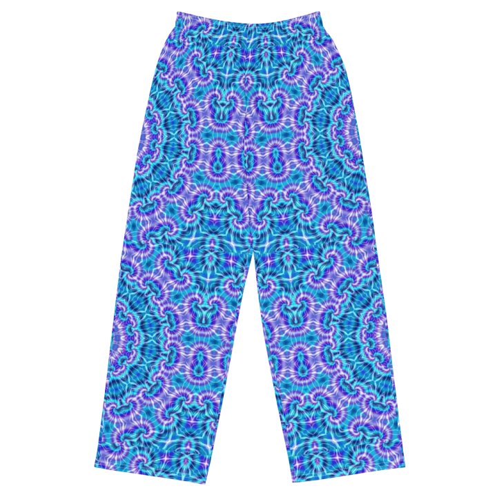 Blue and Purple Tie Dye Wideleg Pants product image (2)