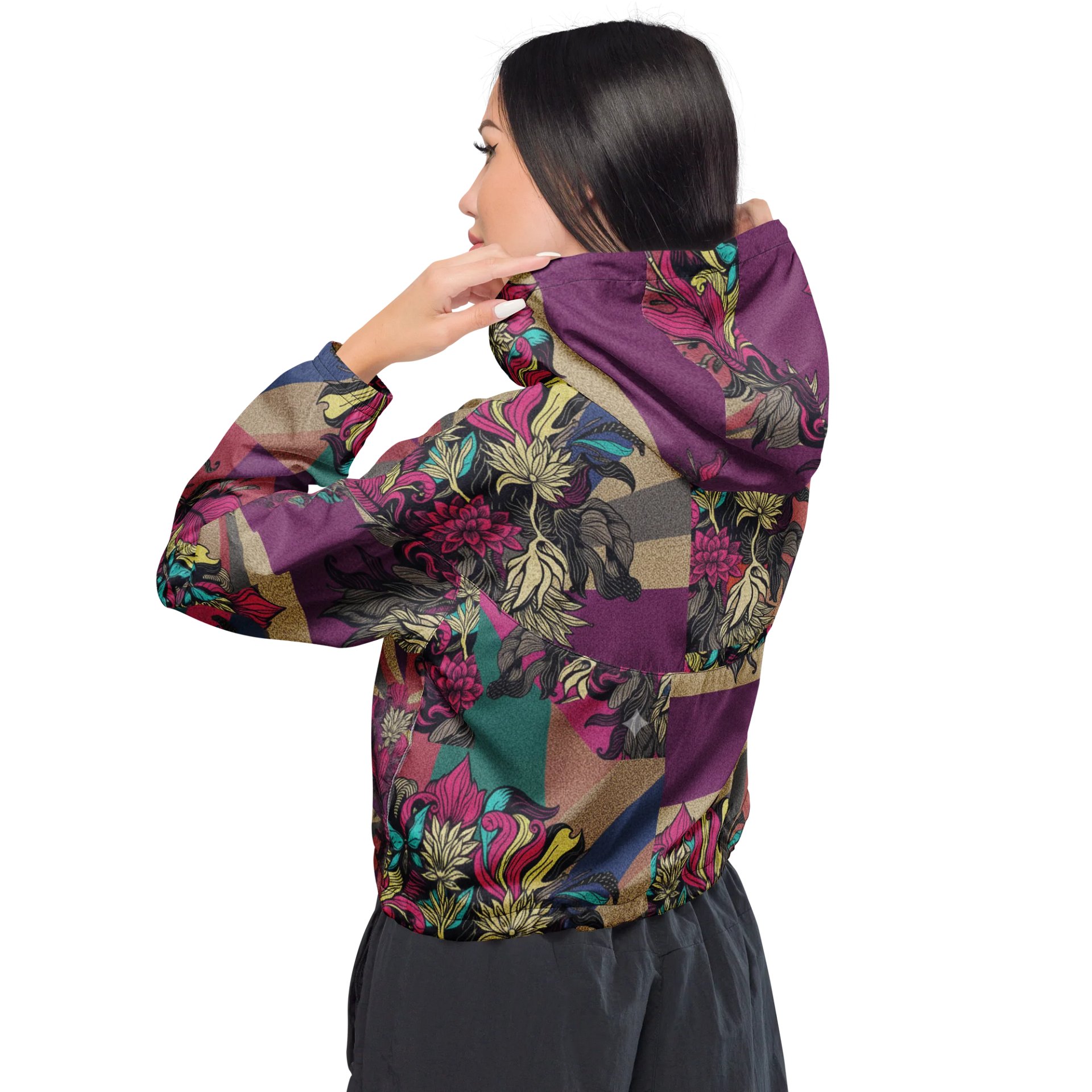 Floral Geometry Cropped Windbreaker product image (3)