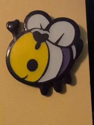 MINI 1 inch Nonbinary Bee Pin product image (1)