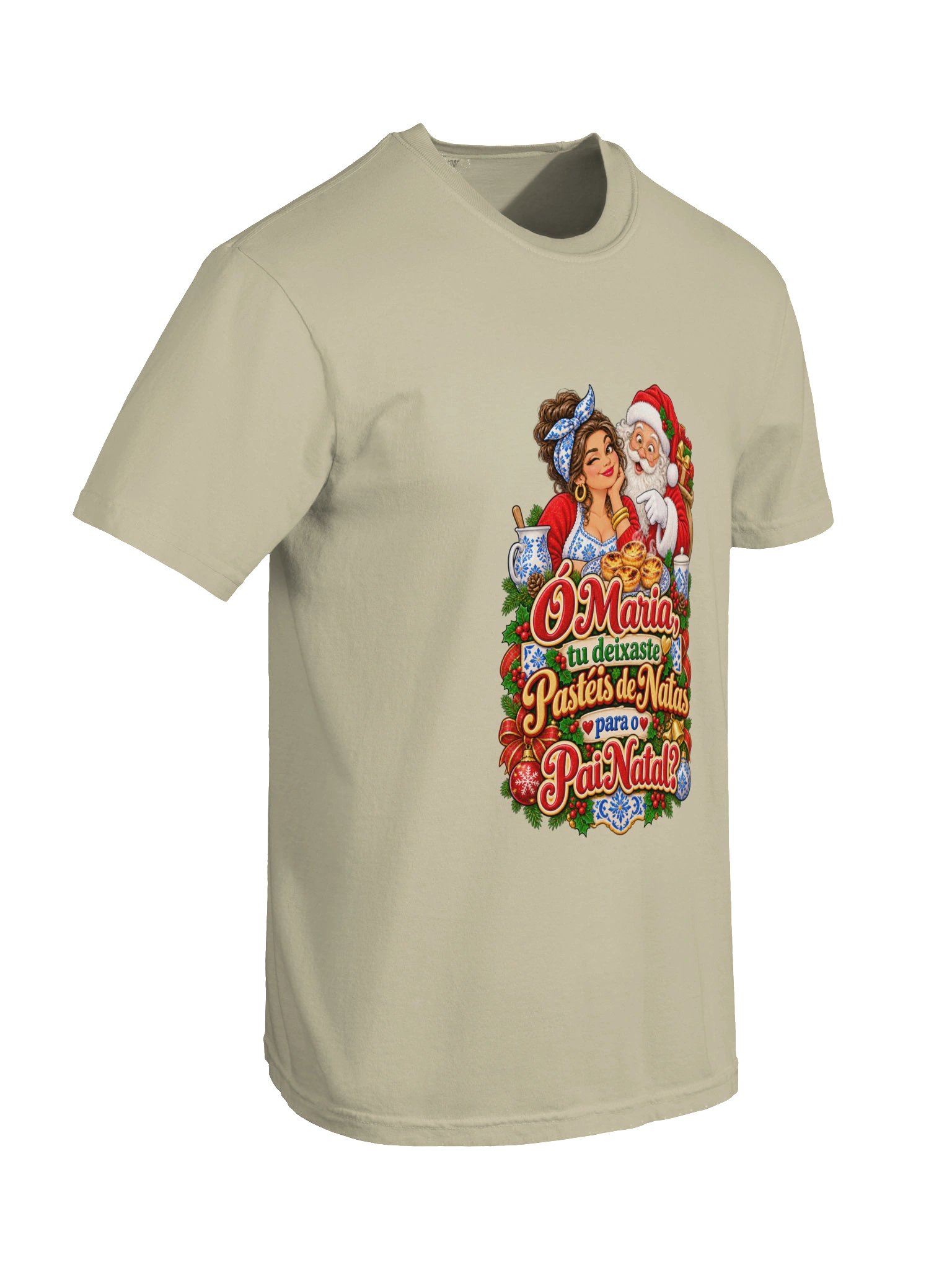 Ó Maria! Pastéis de Nata para o Pai Natal? – Funny Portuguese Christmas T-Shirt product image (10)