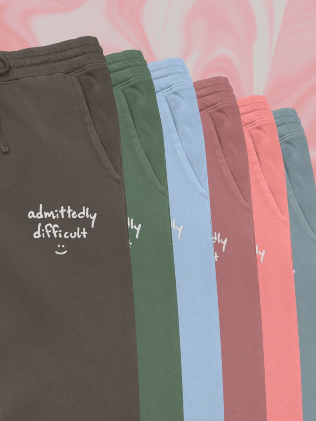 admittedly difficulty (white thread) pigment dyed sweatpants product image (1)