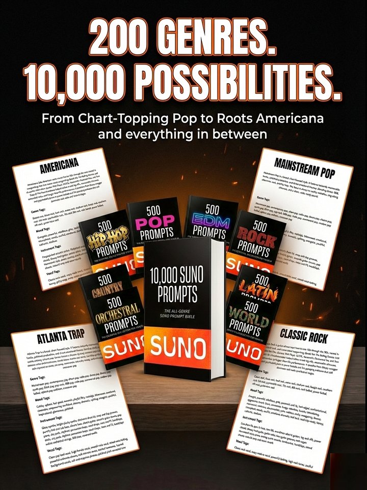 10,000 SUNO Ai Prompts product image (2)