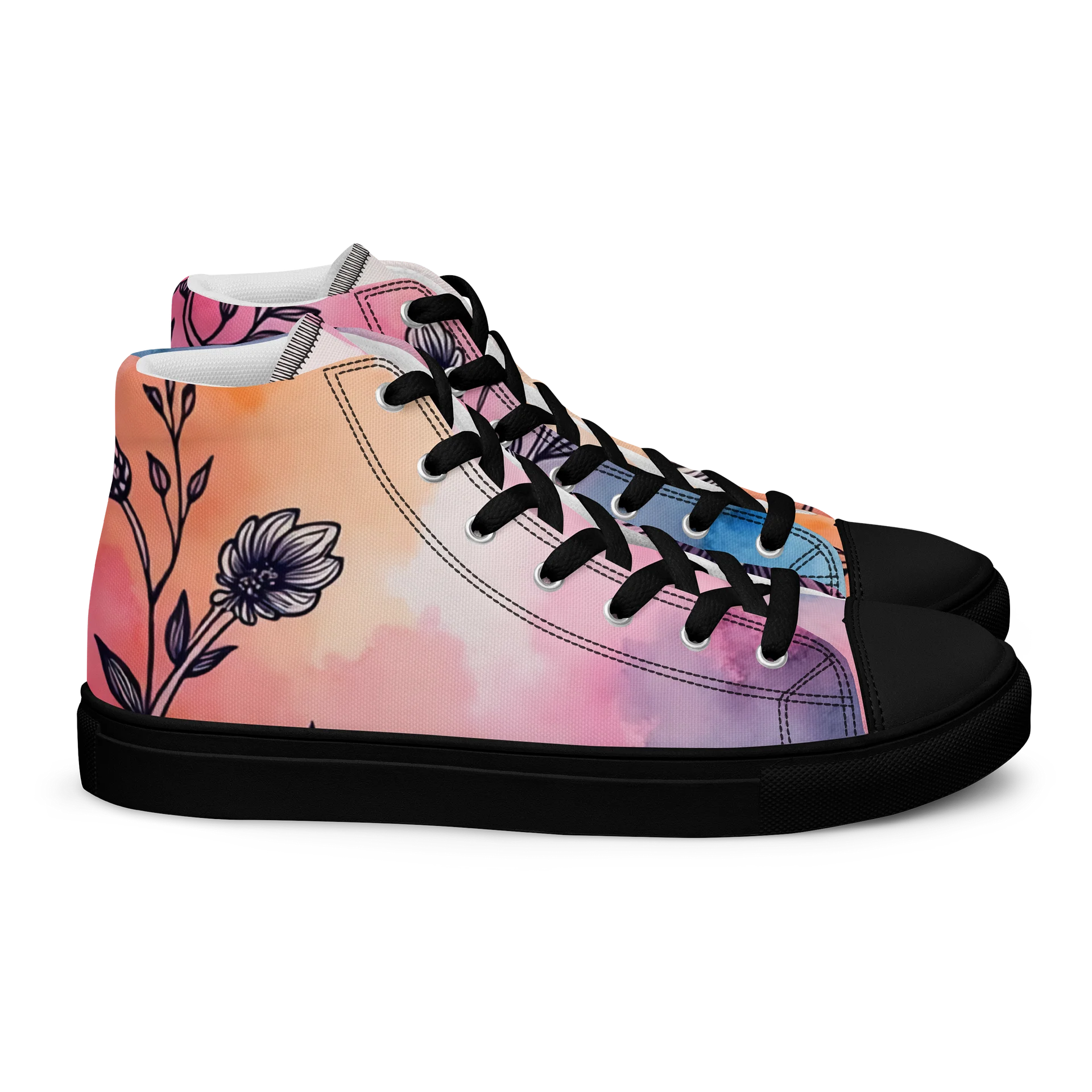 Pastel Bloom High-Top Canvas Sneakers product image (3)