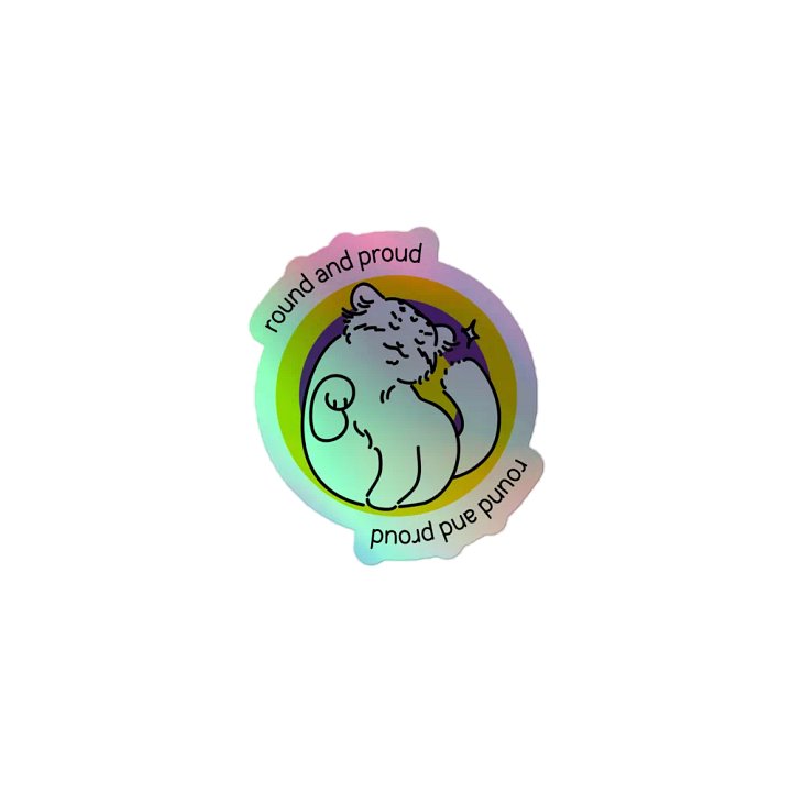 Round and Proud Manul Holo Sticker - Intersex Flag Version product image (1)