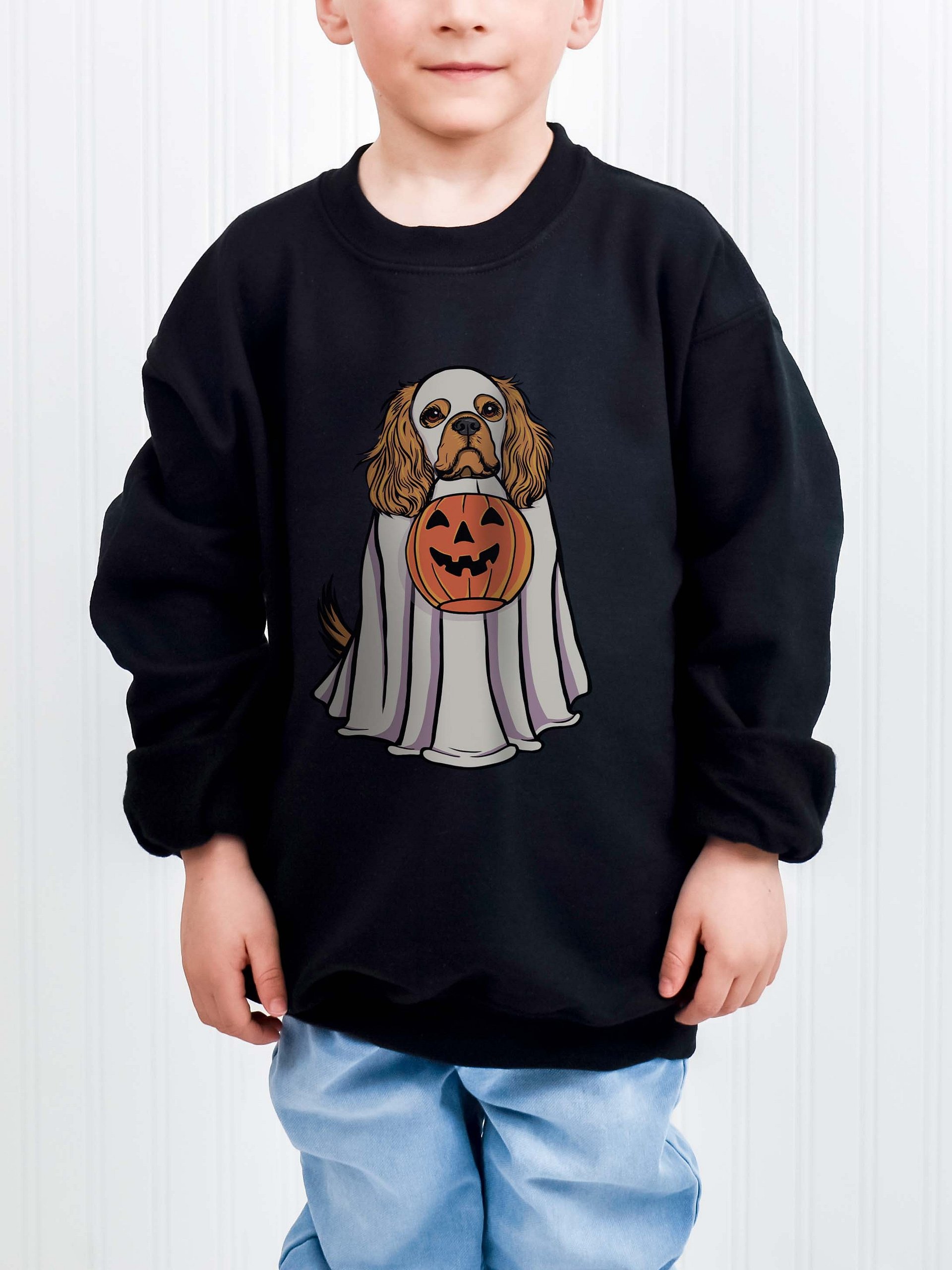 Halloween Cavalier King Charles Spaniel(Ruby) Youth Sweatshirt product image (1)
