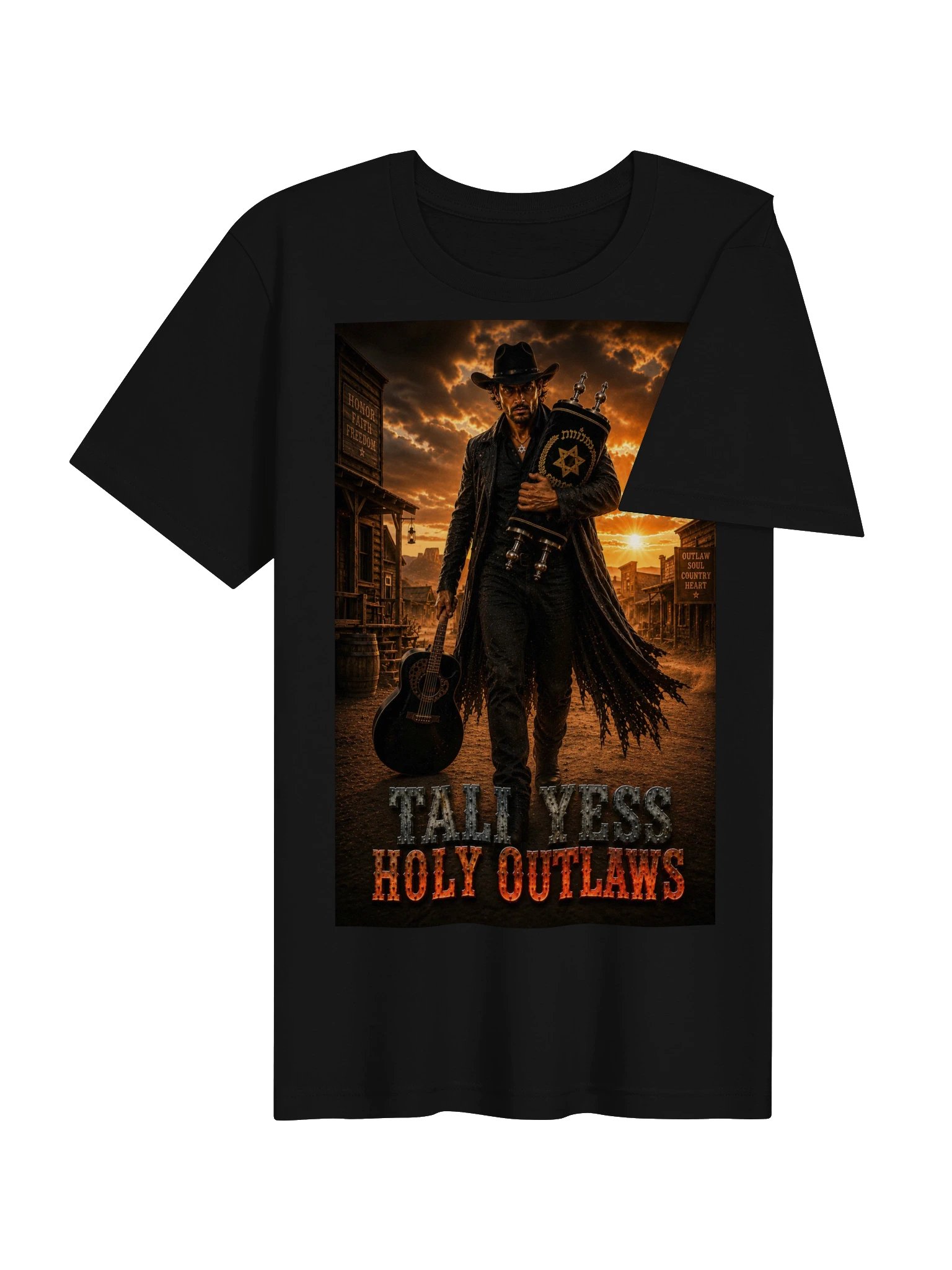 Tali Yess Holy Outlaws — Pose 8 Black T-Shirt product image (4)