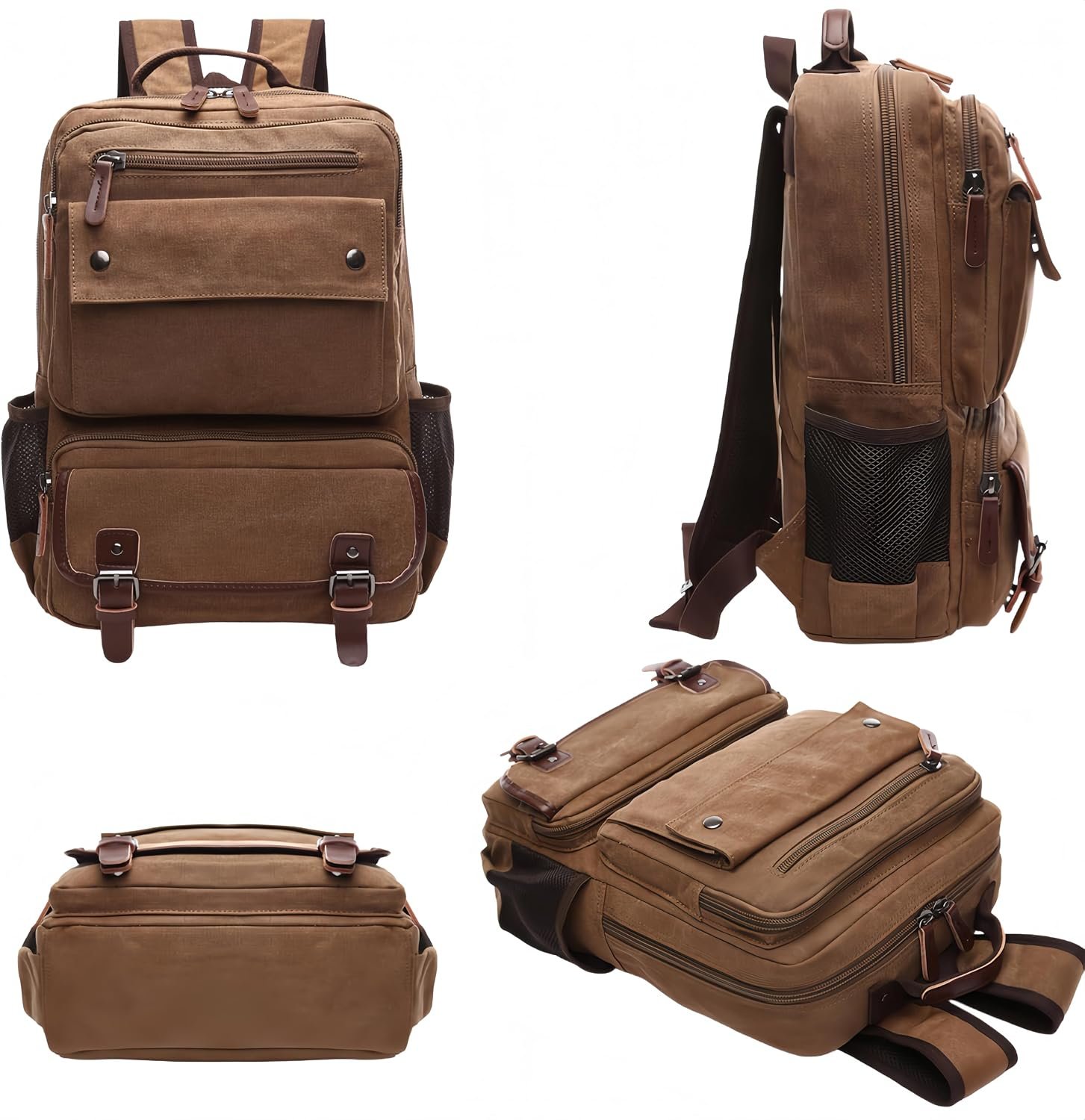 MEEBOY Canvas Backpack for Men Women, Vintage Rucksack Laptop Travel Rucksack for Casual Hiking Travel Commute product image (2)