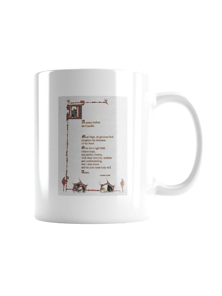 White Prayer Mug of St. Francis of Assisi product image (2)
