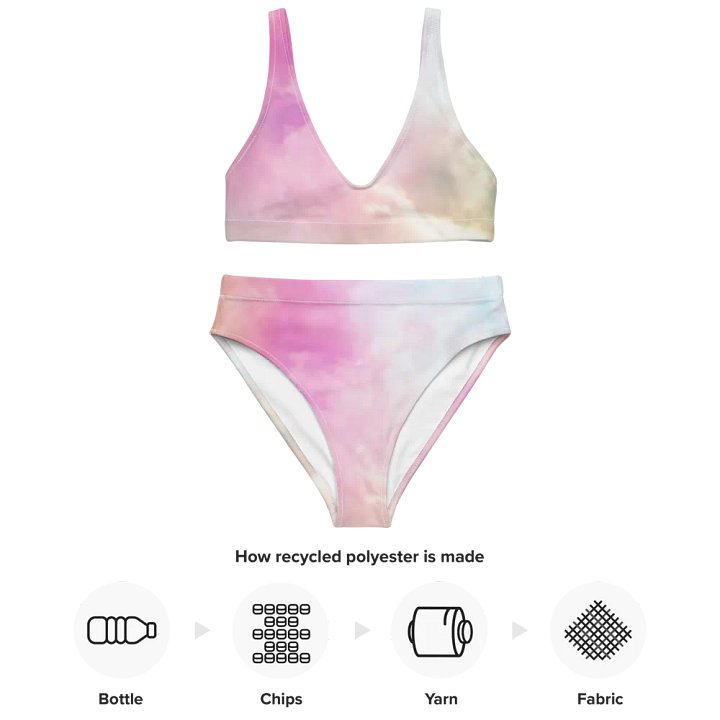 Blur cloud rainbow Design High Waisted Bikini - V4 product image (2)