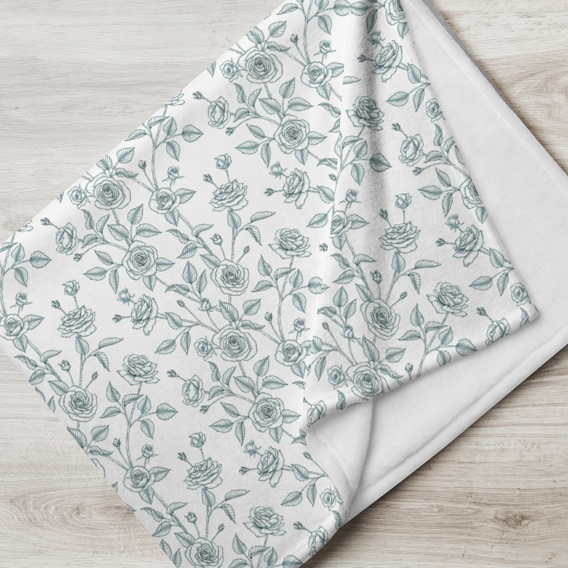 Soft Floral Line Art Throw Blanket product image (3)