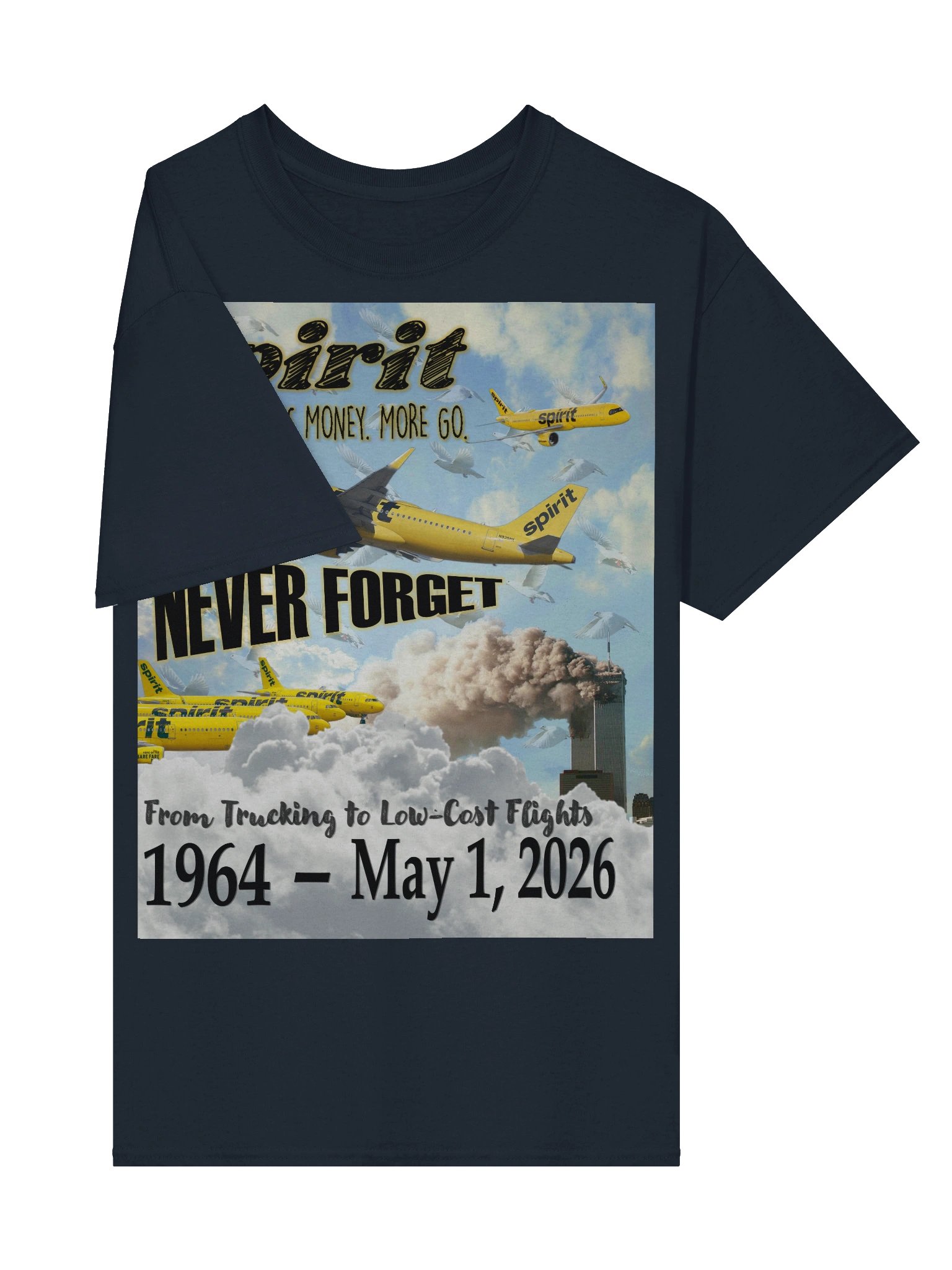 NEVER FORGET SPIRIT AIRLINES 🙏🏾🕊️✨ — T-SHIRT (Front ONLY) product image (28)