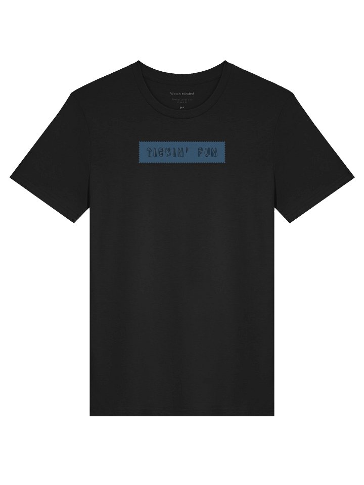 Standard Fit Light Cotton "Tickin' Fun Label" T-Shirt, Black product image (1)