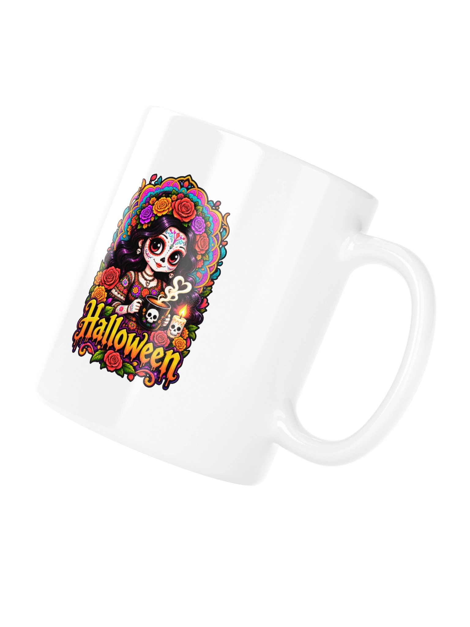 Day of the Dead Coffee Mug – Sugar Skull & Roses product image (10)