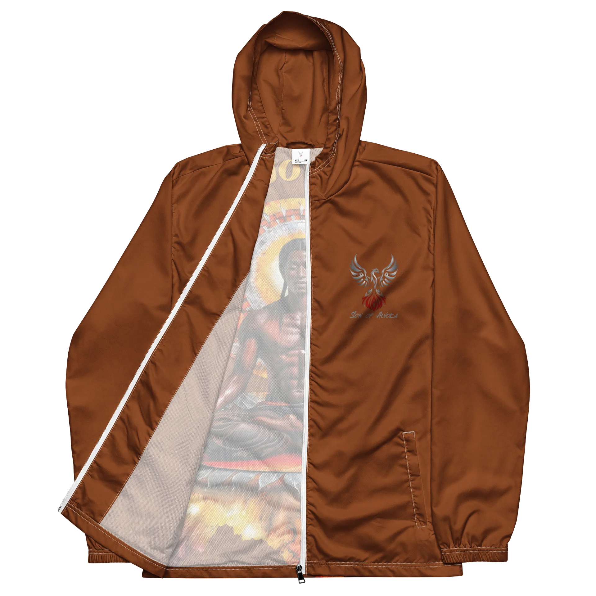 Golden Brown Protect Your Peace Painted Windbreaker product image (4)