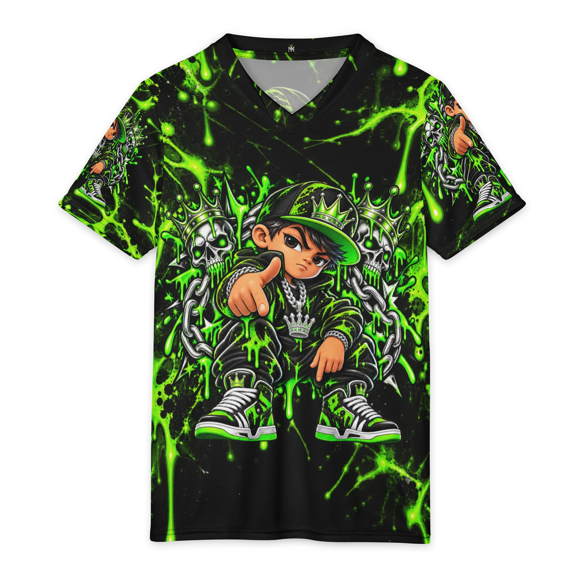 Edgy Green Graffiti Youth Sports Jersey product image (2)