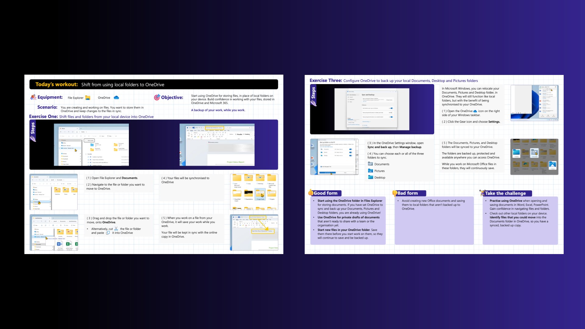 Shift from using local folders to OneDrive - Workout card product image (1)