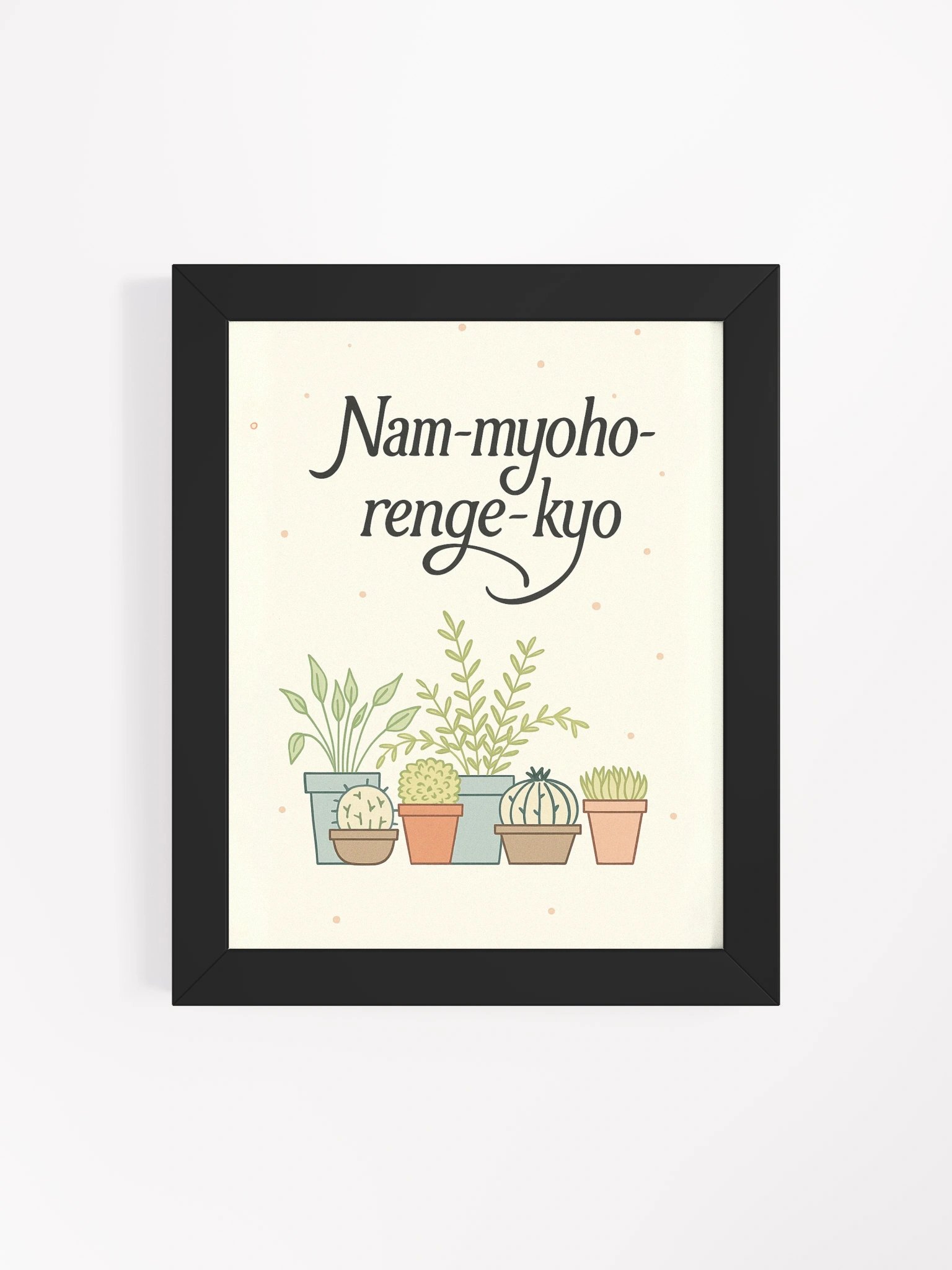 Nam-myoho-renge-kyo Framed Wall Art – Peaceful Botanical Poster for Nichiren Buddhism Practice product image (4)
